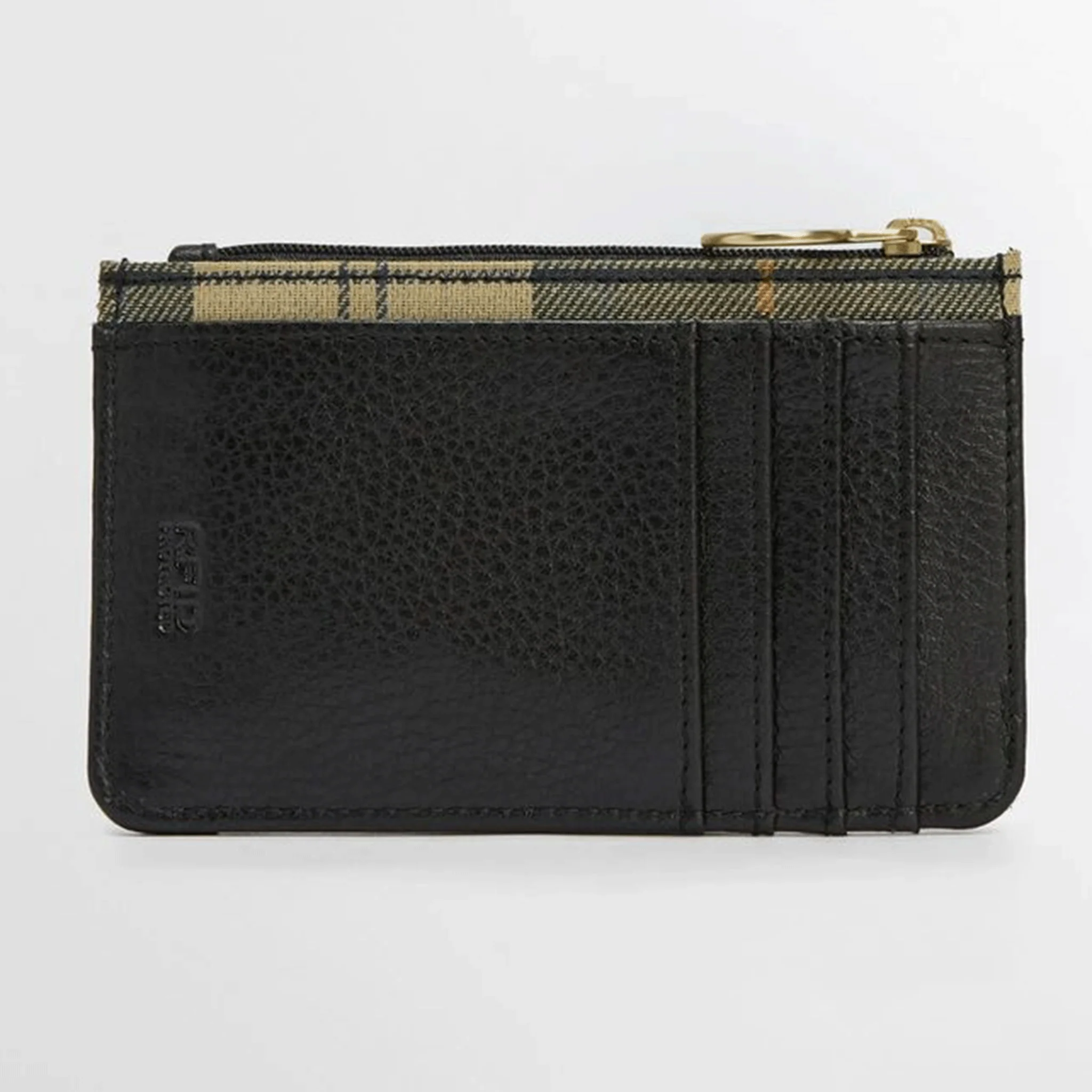 Barbour Alder Leather Card Holder Black-Ancient - Image 2
