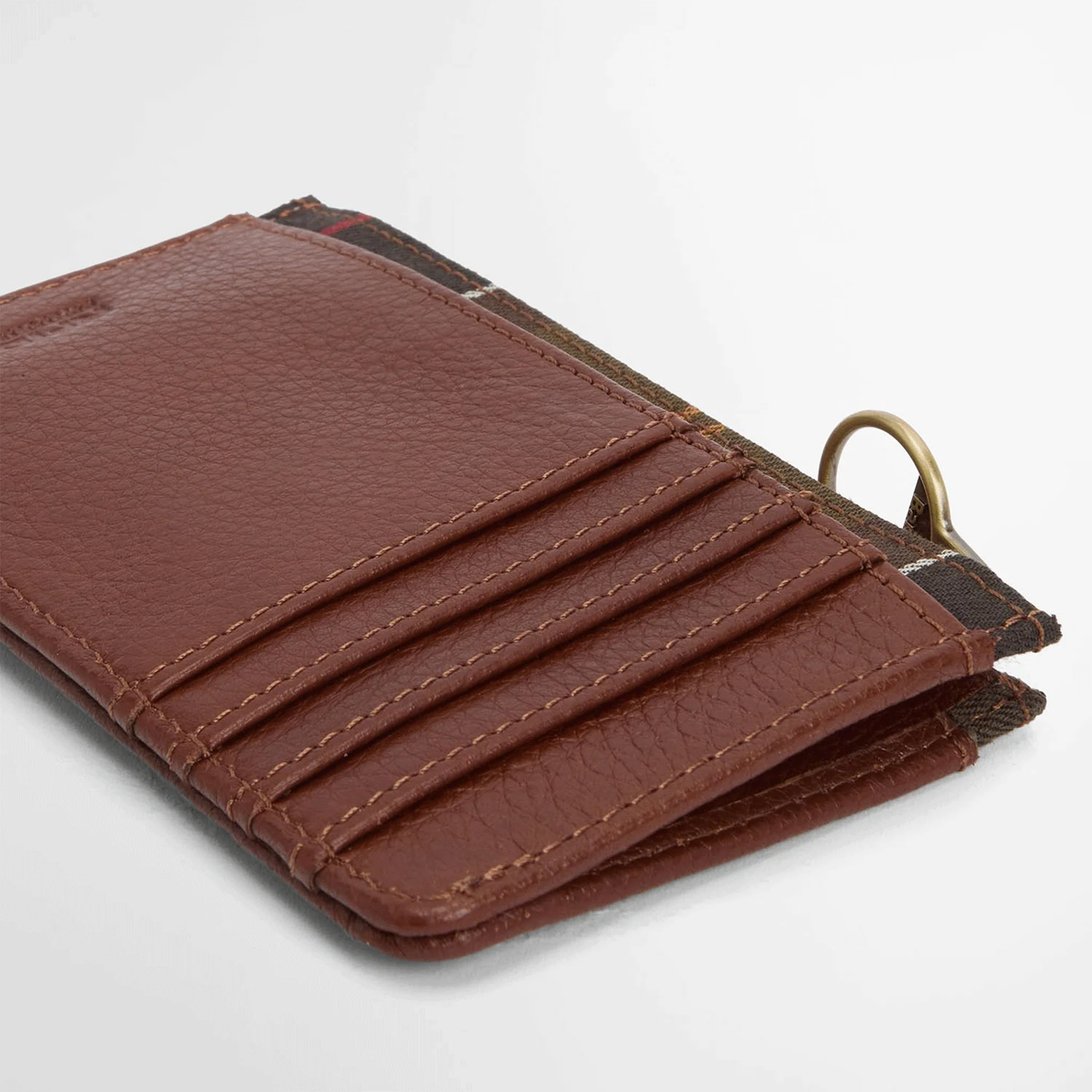 Barbour Alder Leather Card Holder Brown-Classic - Image 5
