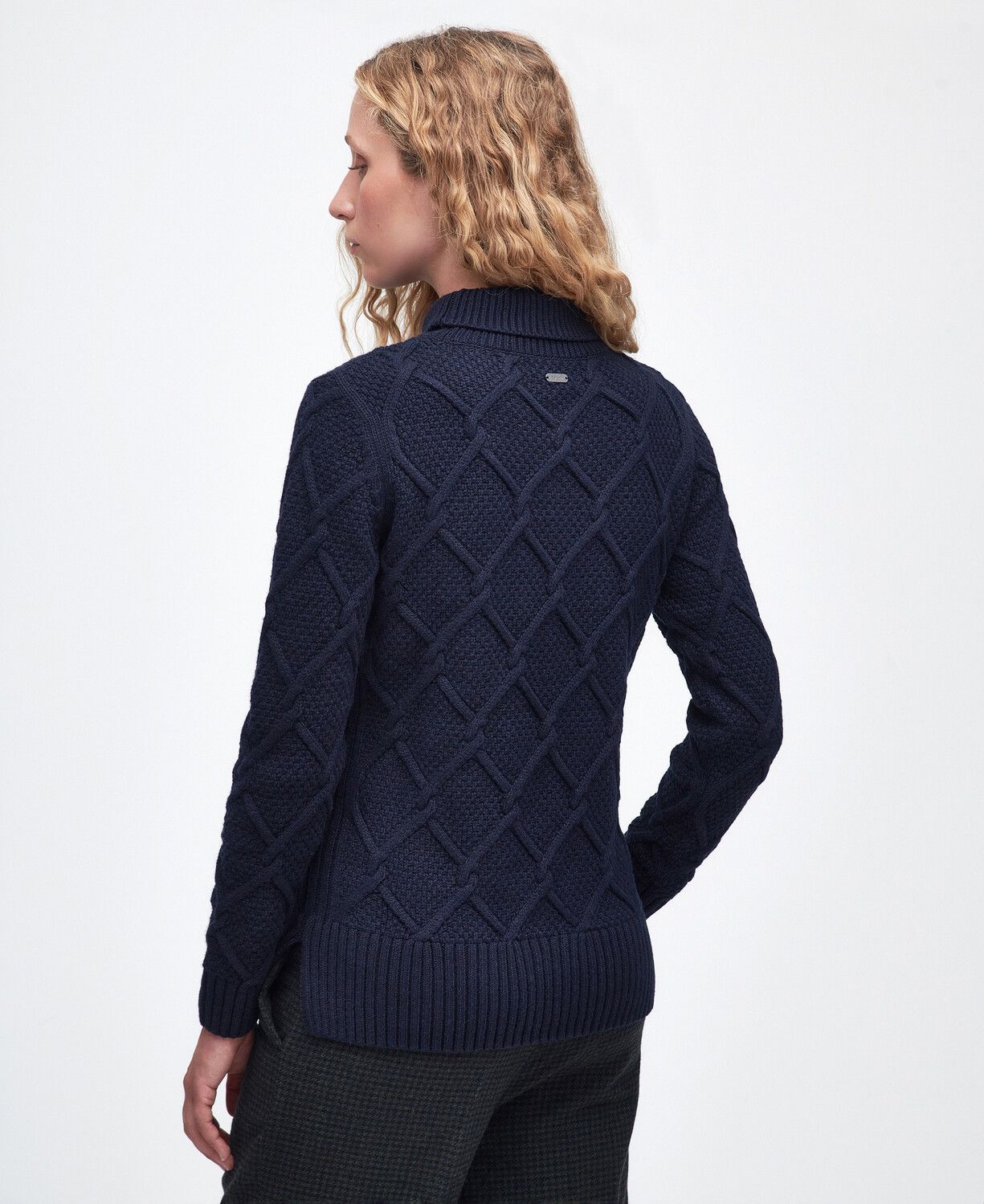Barbour Burne Roll Neck Knit Jumper Navy - Image 4