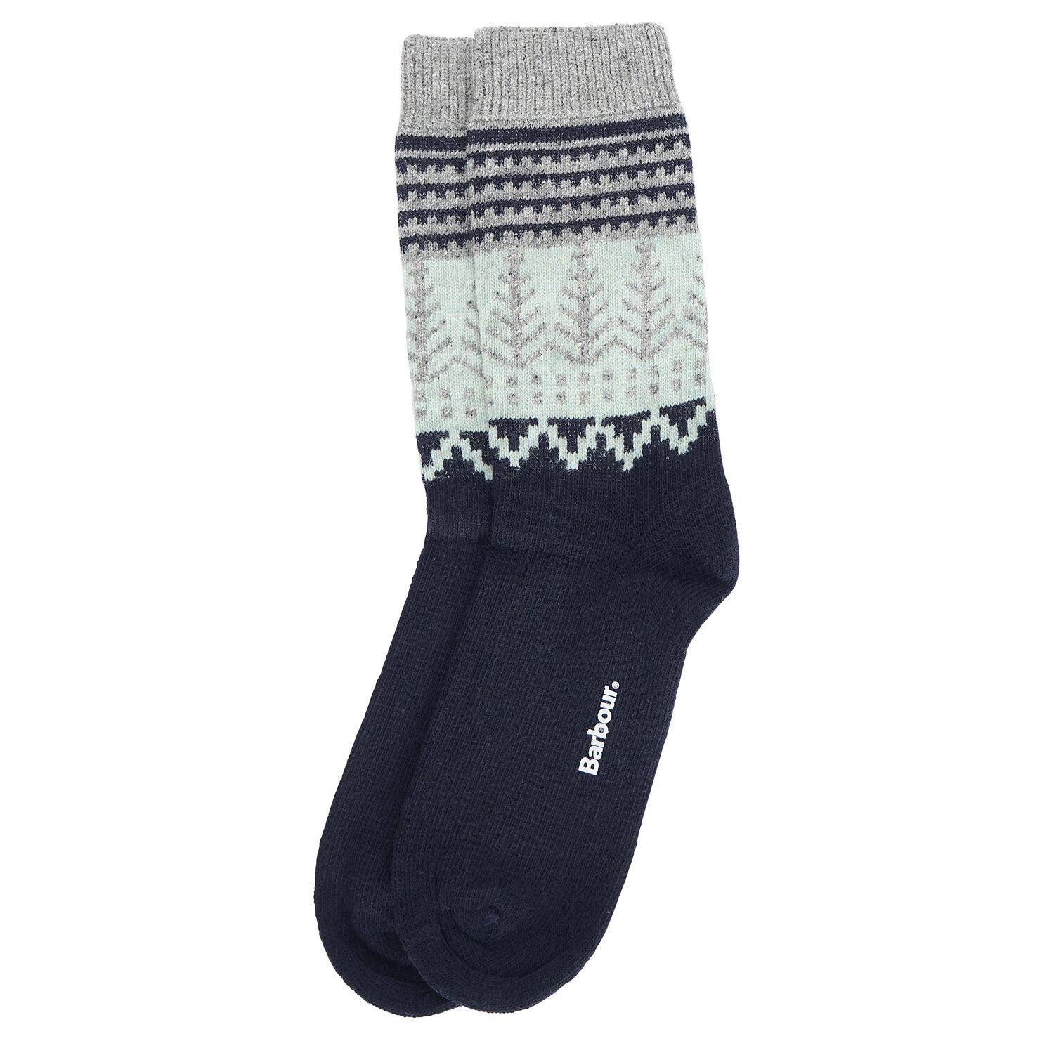 Barbour Camille Ladies Fair Isle Socks Loden