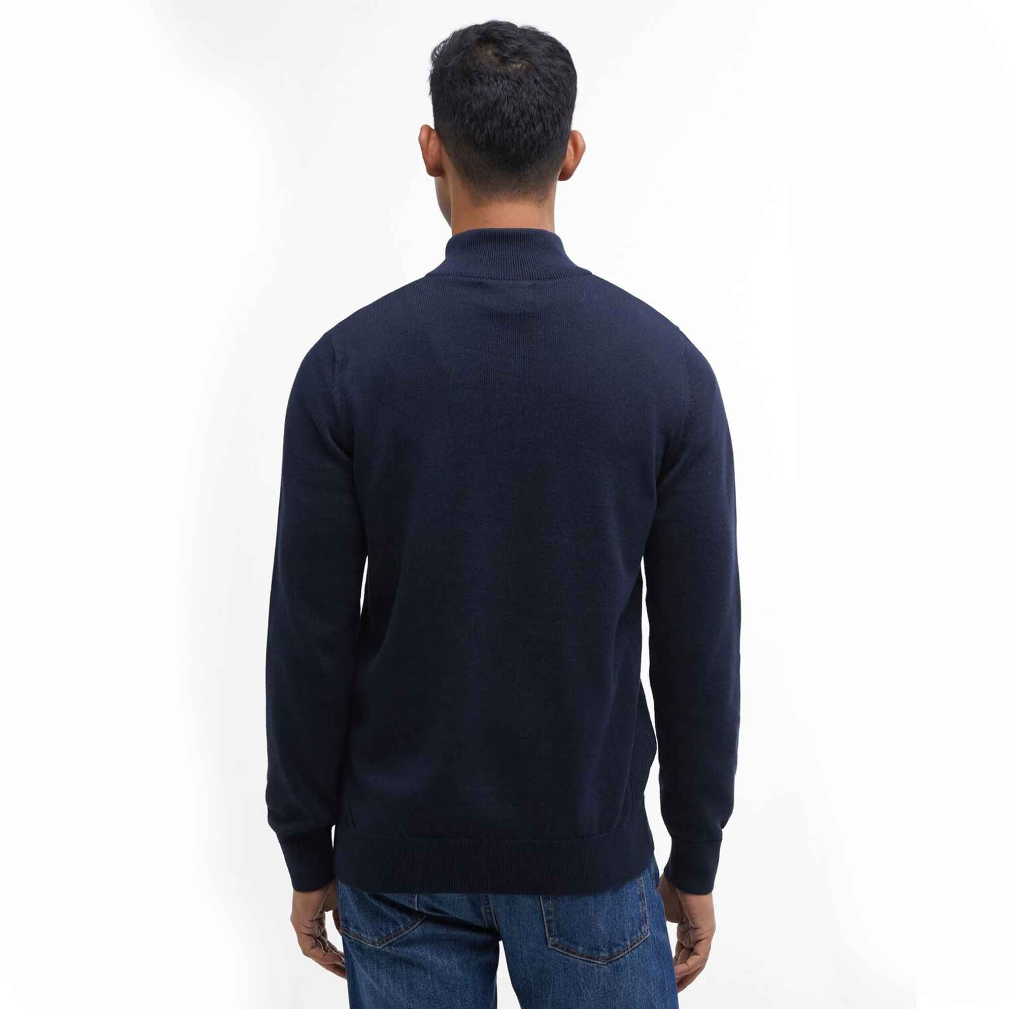 Barbour Men's Cotton Half Zip Jumper Navy - Image 2