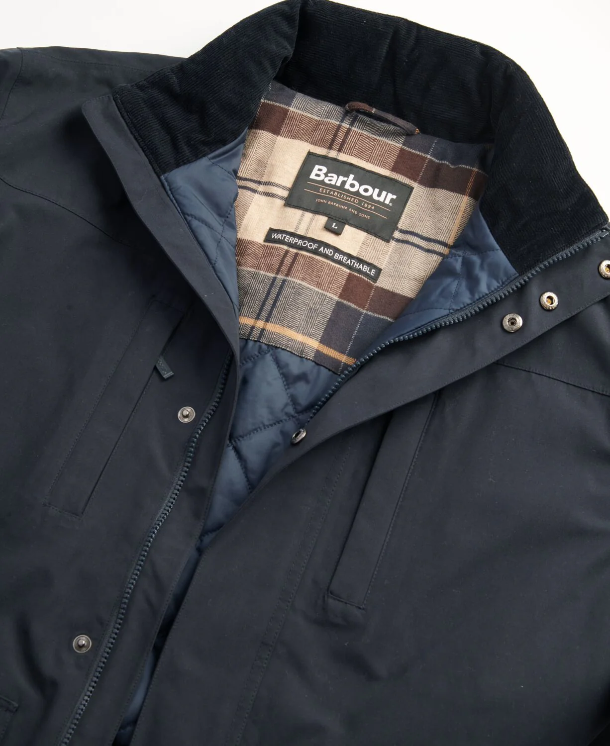 Barbour Cranston Men's Waterproof Jacket Navy - Image 3