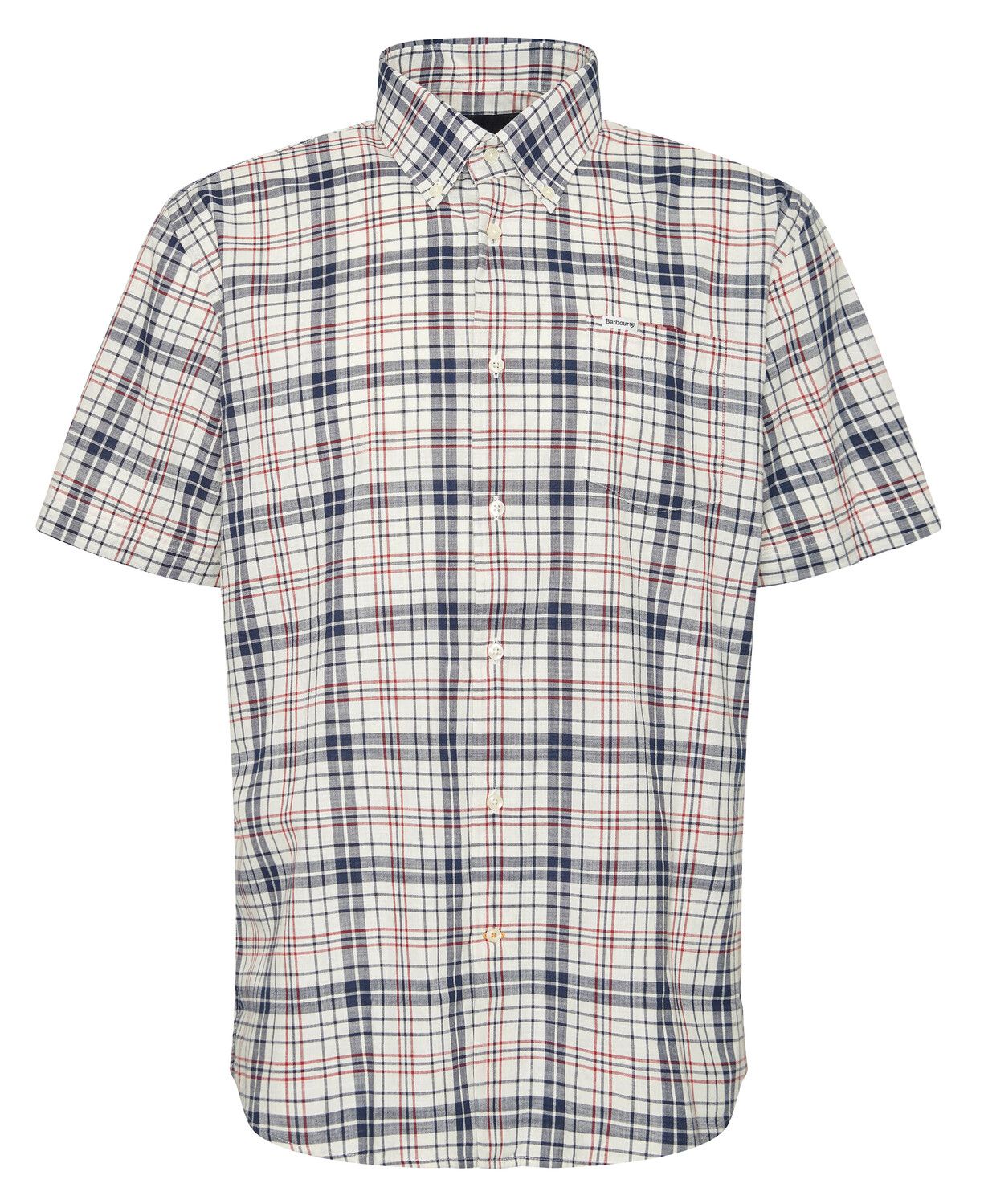 Barbour Drafthill Short Sleeve Checked Shirt Classic Navy - Image 4