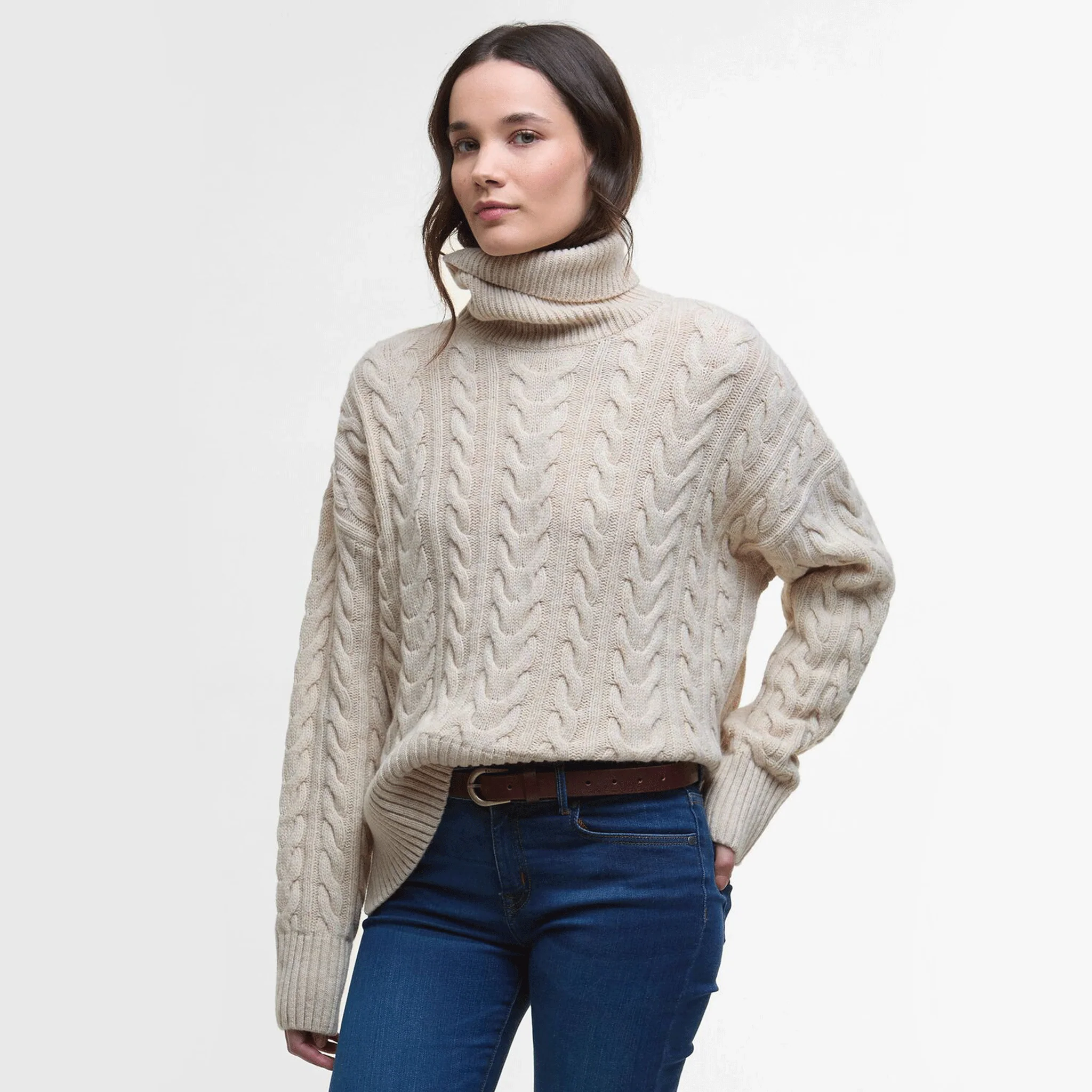 Barbour Embleton Rollneck Jumper Birch - Image 2