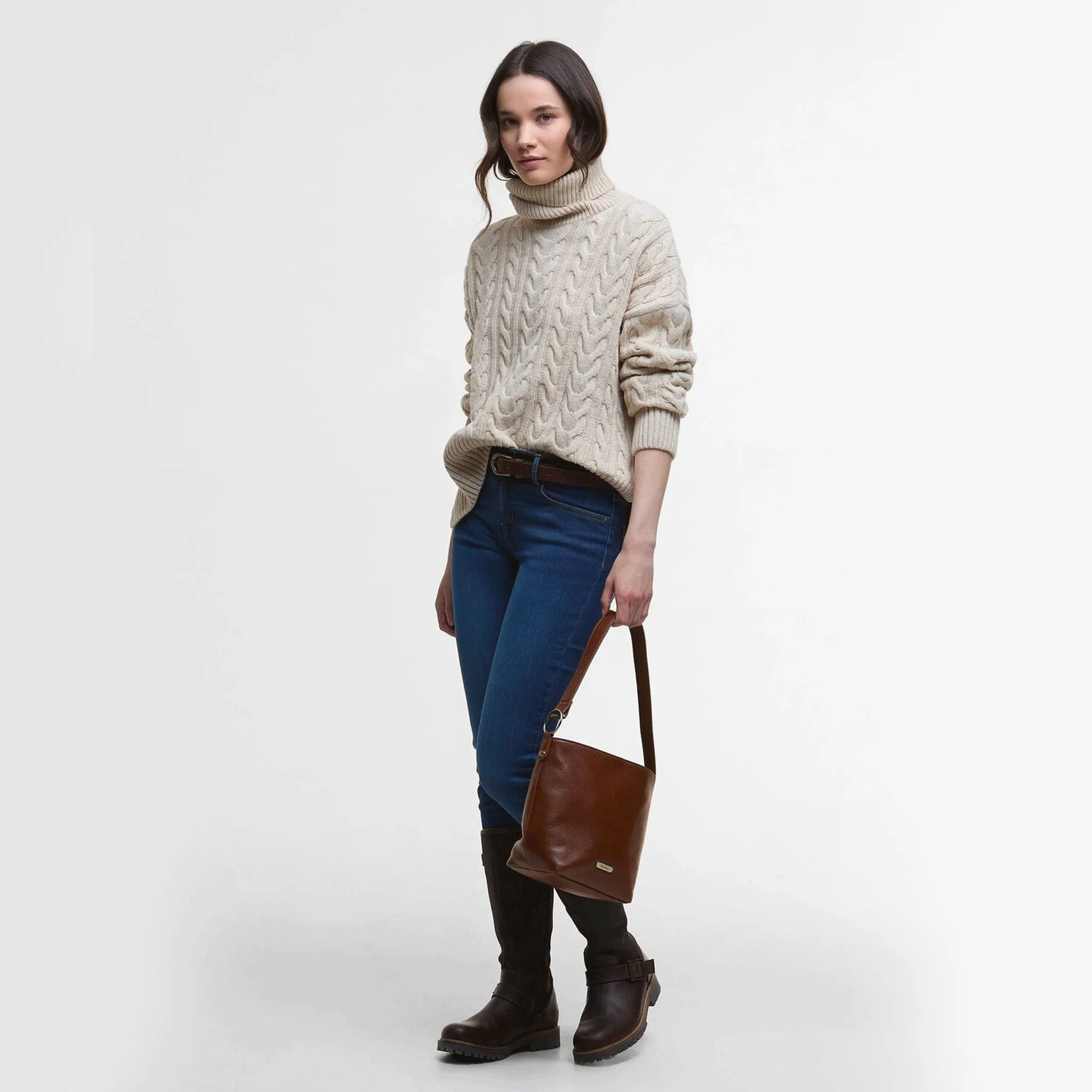 Barbour Embleton Rollneck Jumper Birch - Image 5