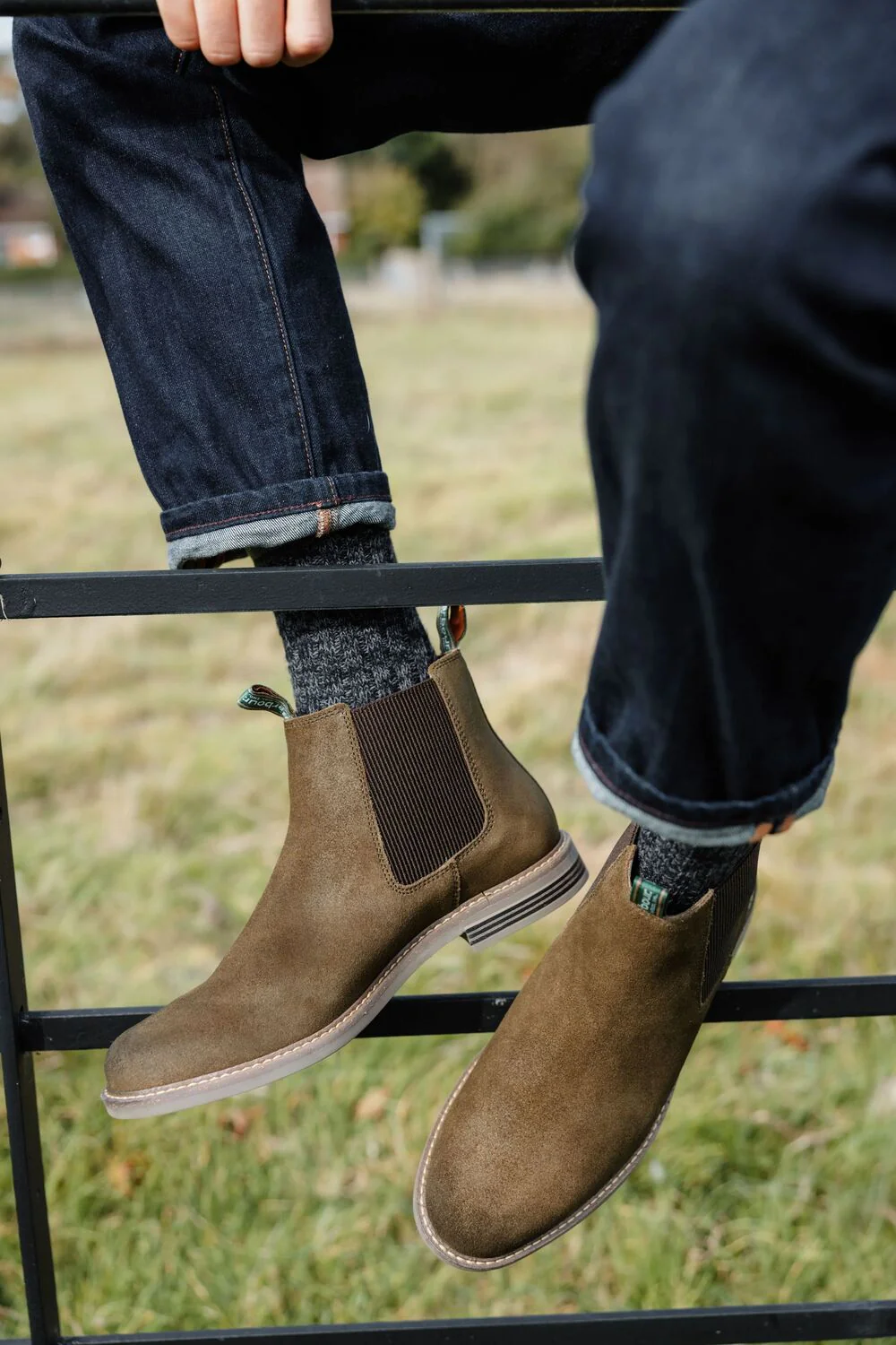 Barbour Farsley Men's Chelsea Boots Khaki - Image 5