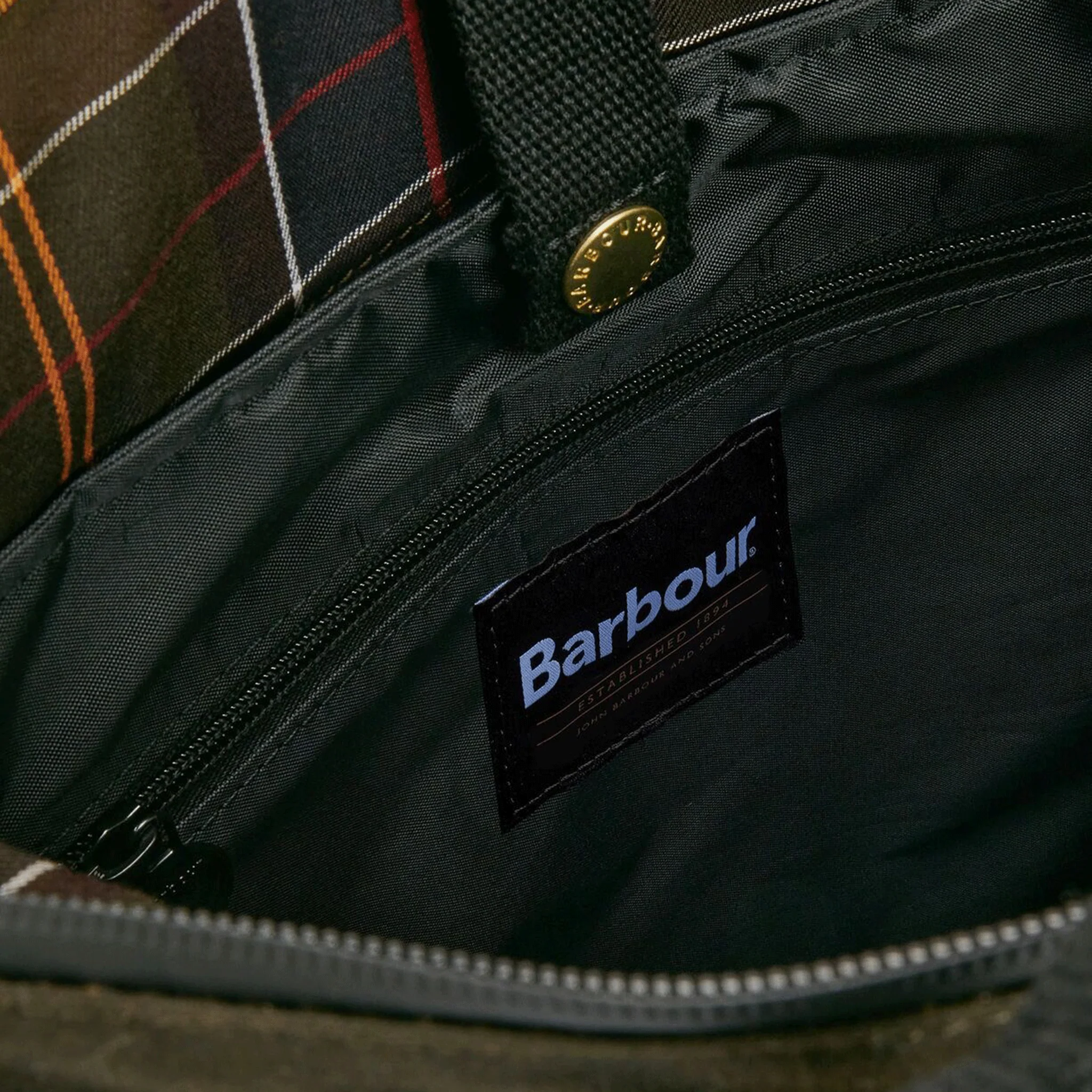 Barbour Field Waxed Backpack Olive-Black - Image 4