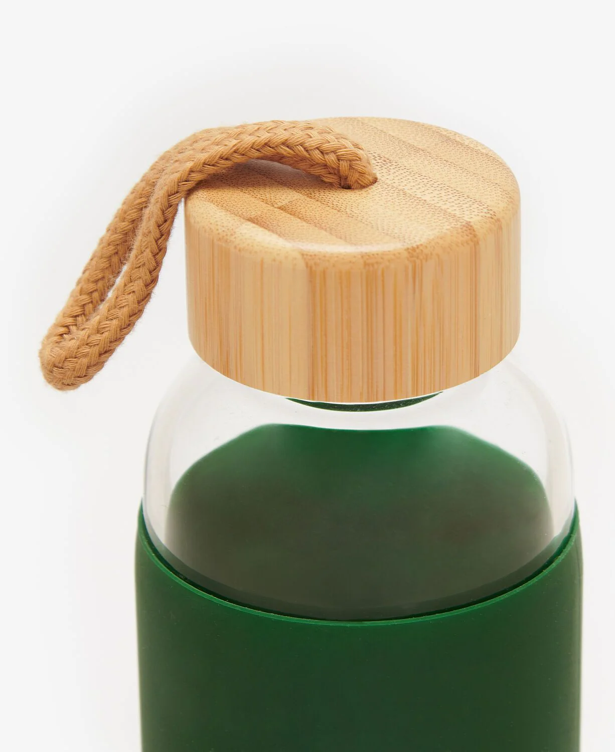 Barbour Glass Water Bottle with Silicone Sleeve 500ml Green - Image 3