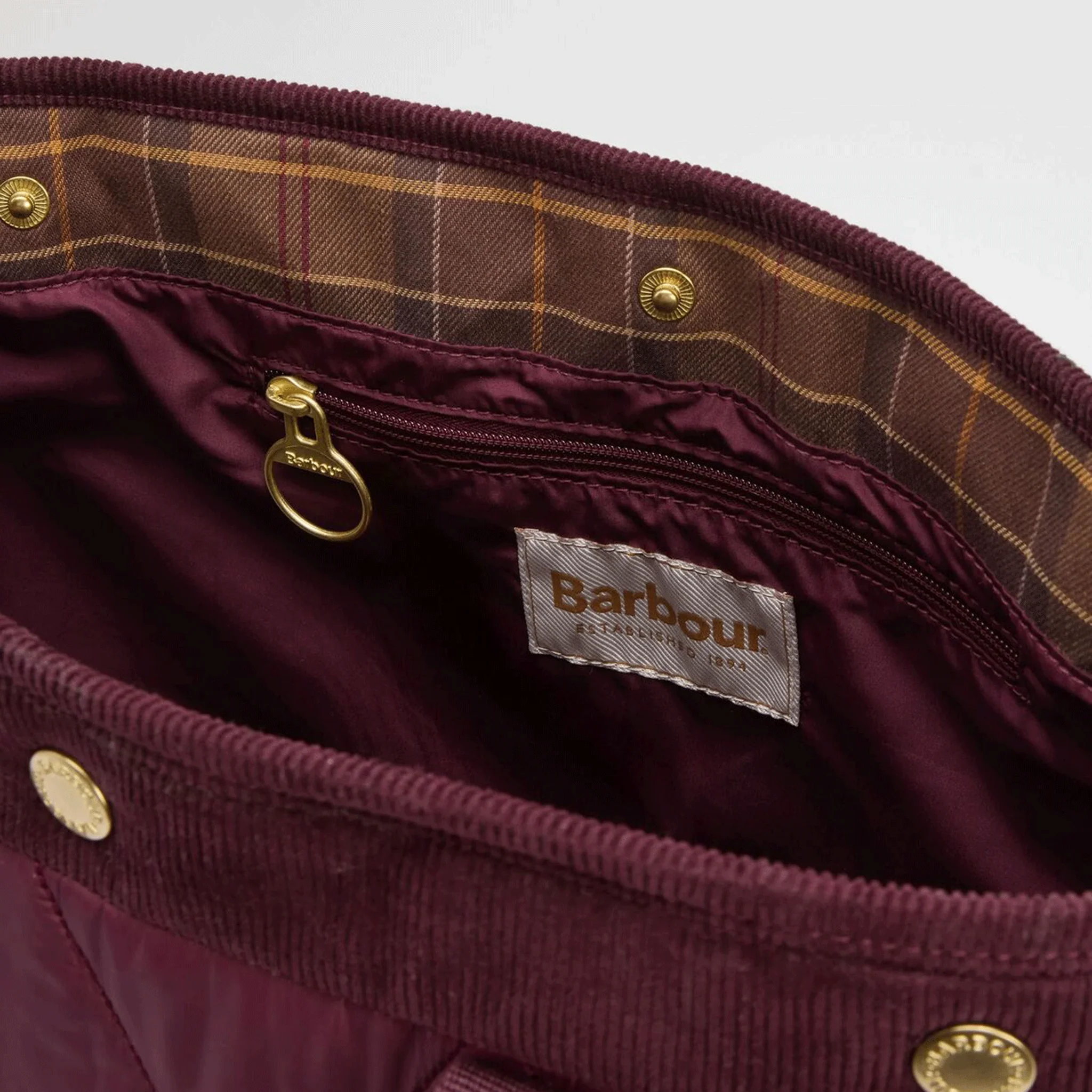 Barbour Healy Quilted Tote Bag Merlot - Image 6