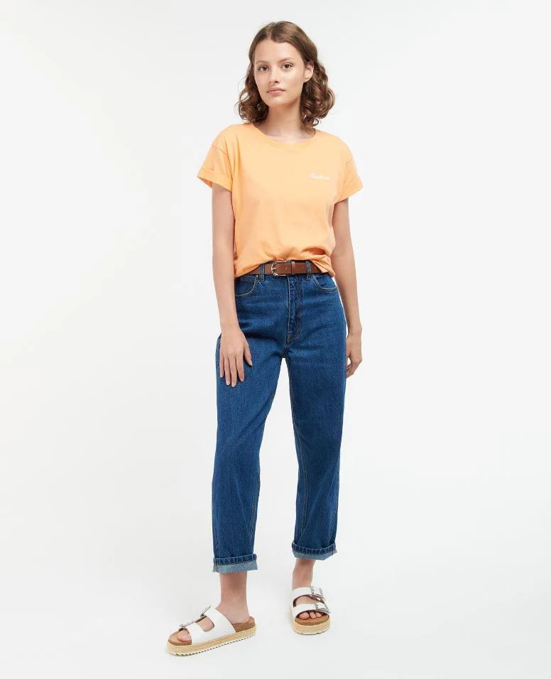 Barbour Kenmore Relaxed Fit T-Shirt Papaya - Image 3