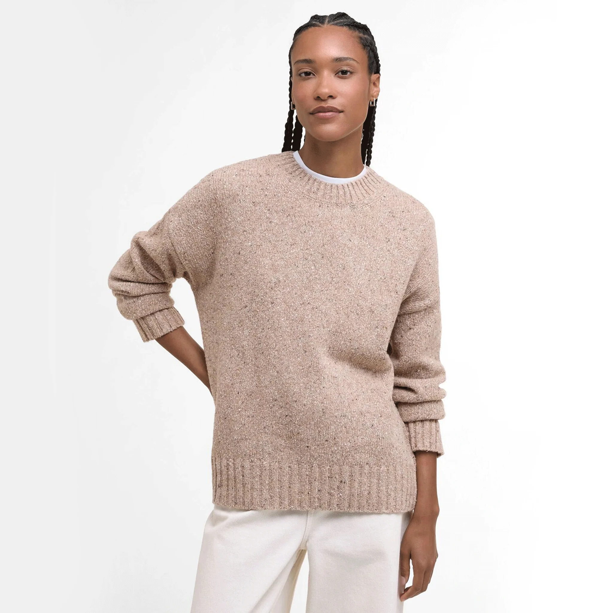 Barbour Lavensdale Crew Neck Jumper Light Honey - Image 4