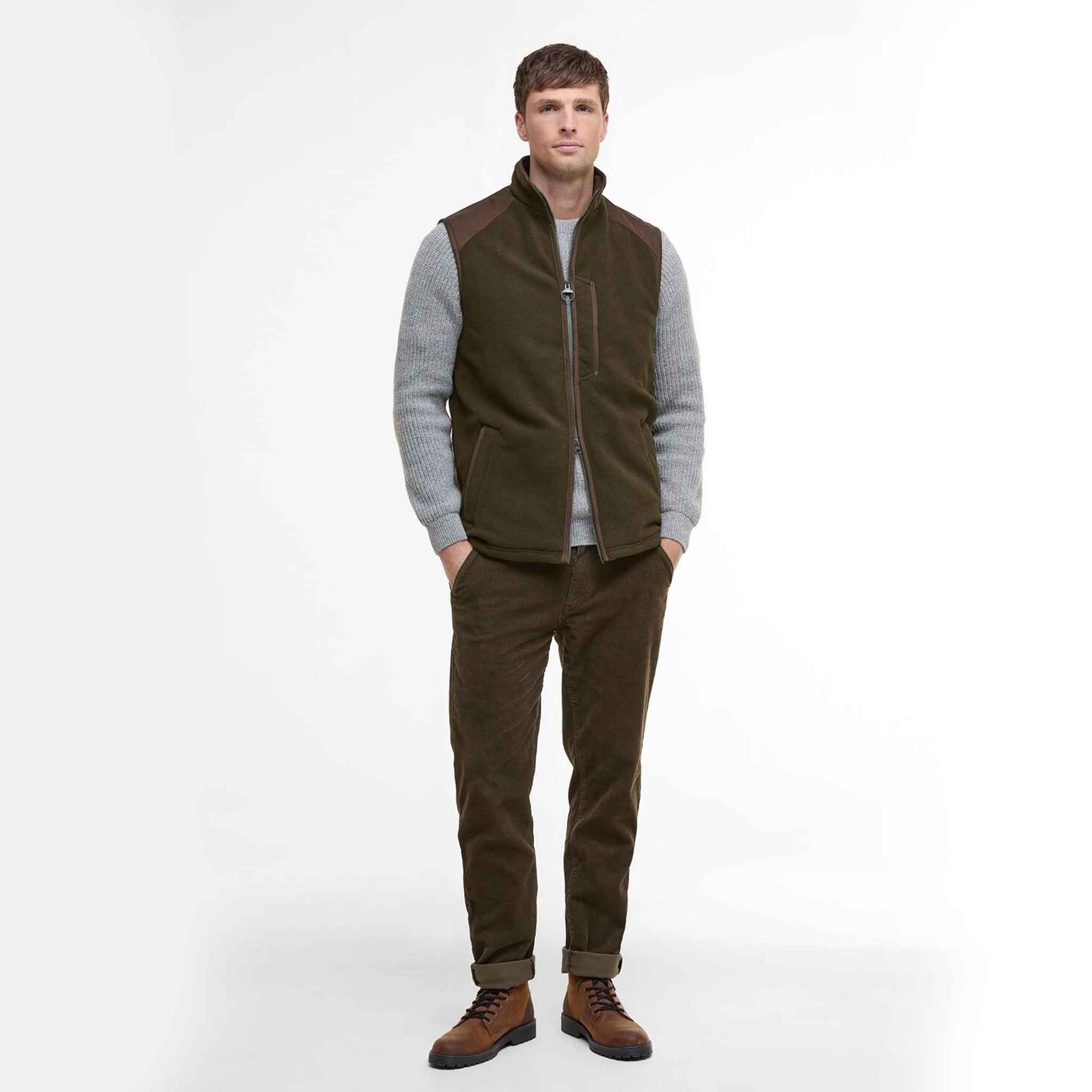 Barbour Men's Active Fleece Gilet Olive - Image 5