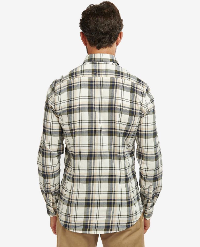 Barbour Men's Falstone Tailored Checked Shirt Stone - Image 4