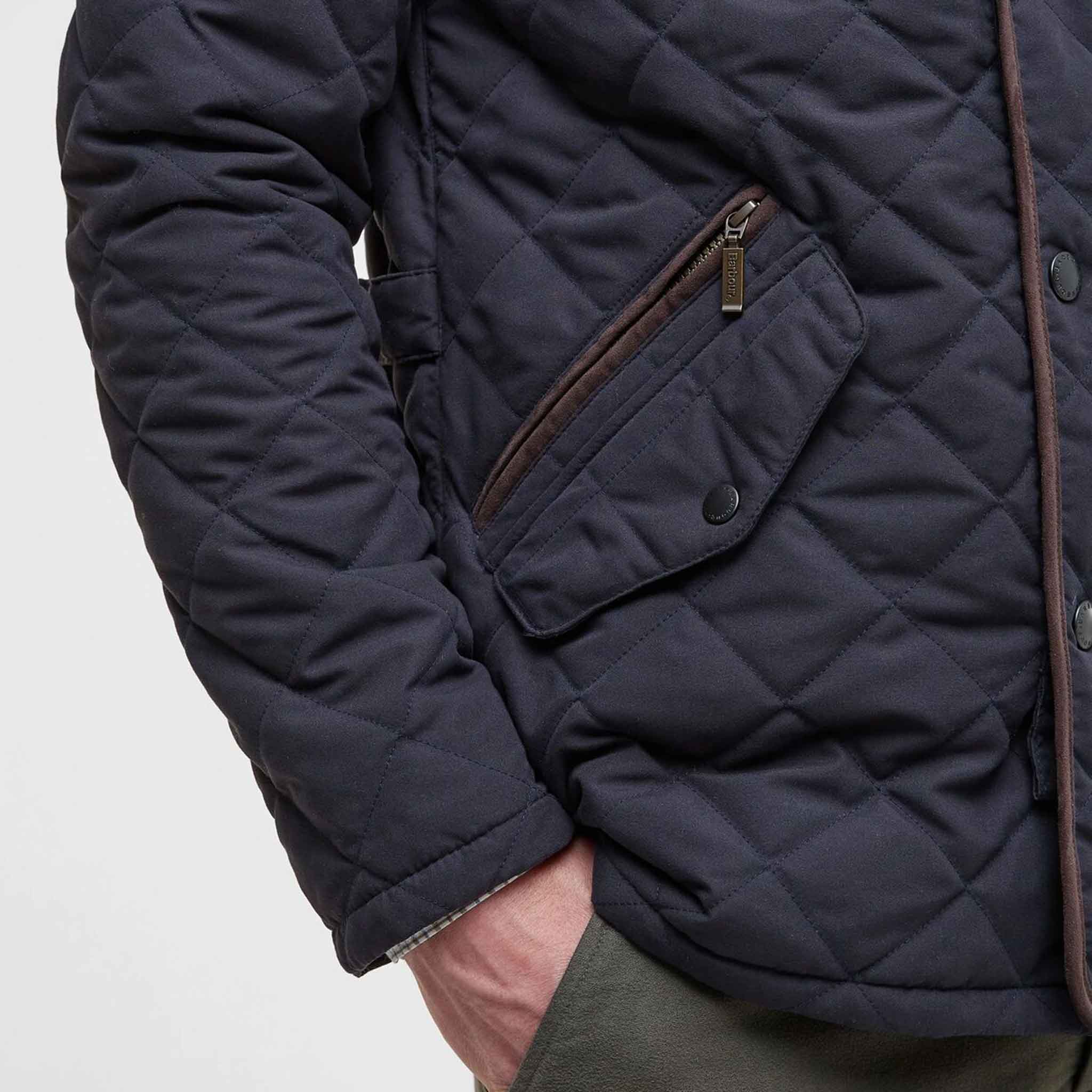 Barbour Men's Waterproof Shoveler Quilted Jacket Navy - Image 5