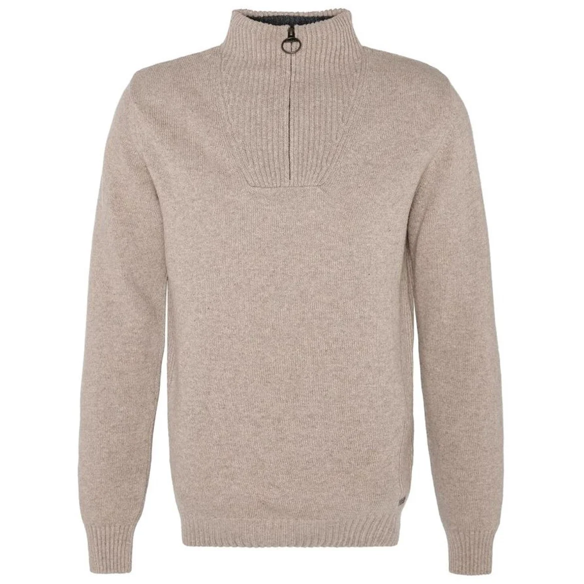 Barbour Nelson Essential Half Zip Jumper Stone