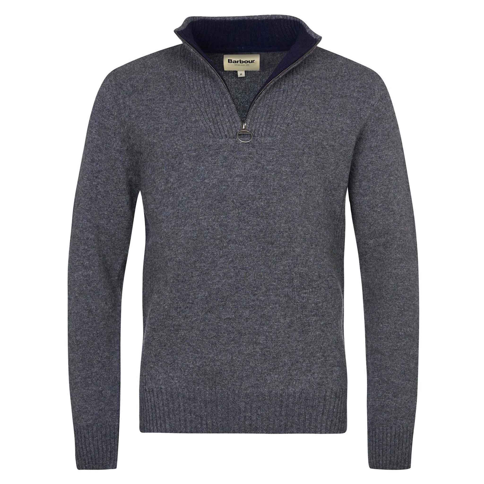 Barbour Nelson Essential Half Zip Jumper Storm Grey