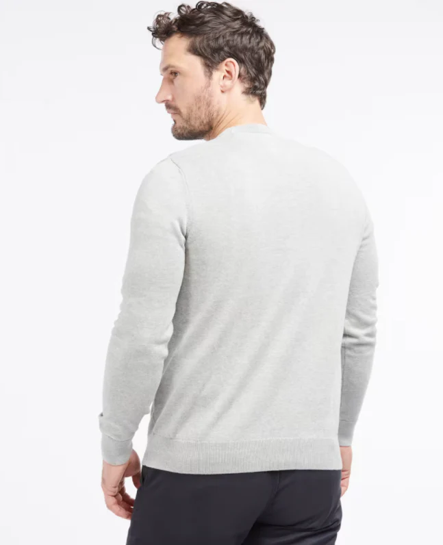 Barbour Organic Crew Neck Jumper Grey Marl - Image 2