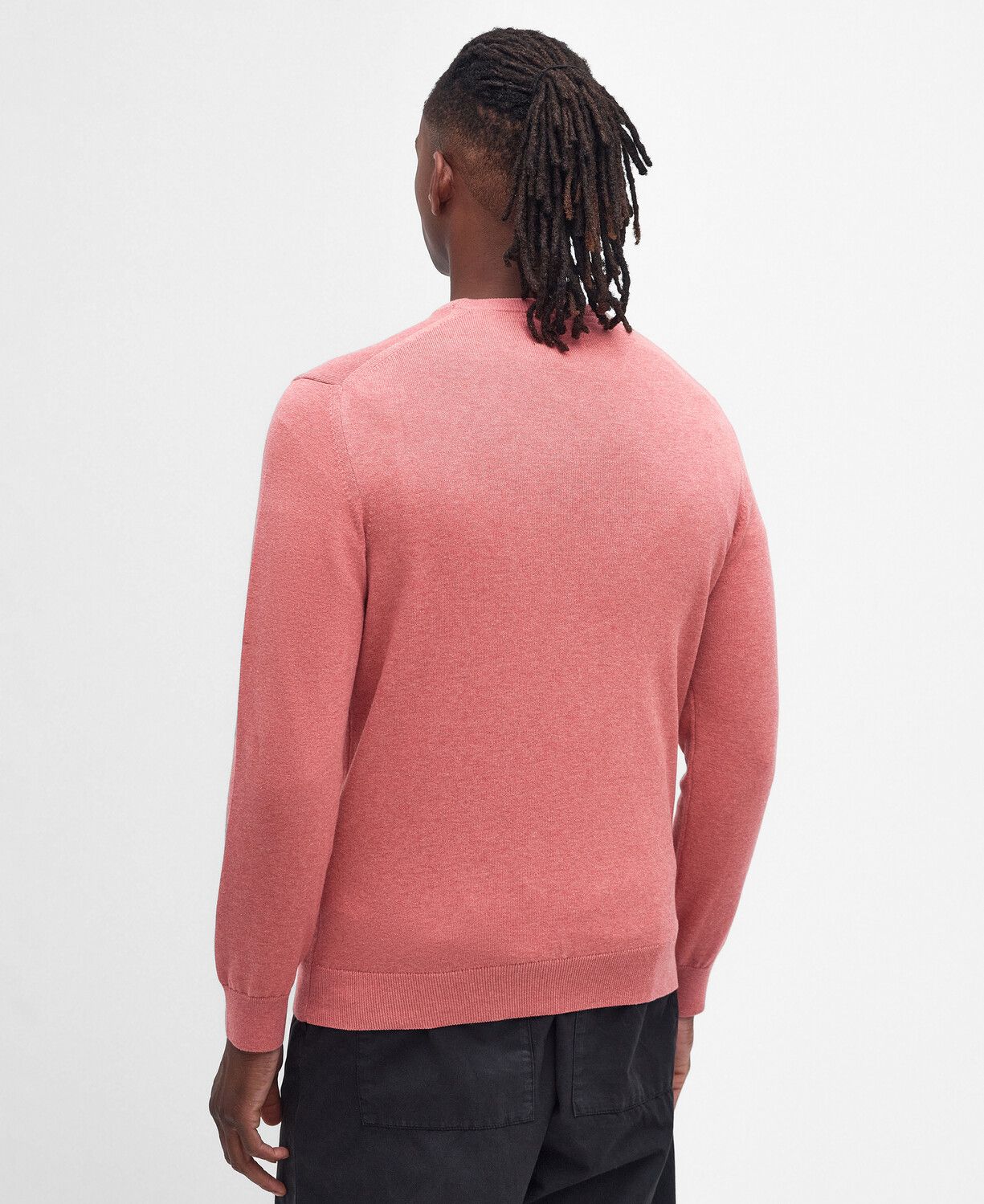 Barbour Pima Cotton Crew Neck Jumper Pink Clay - Image 3