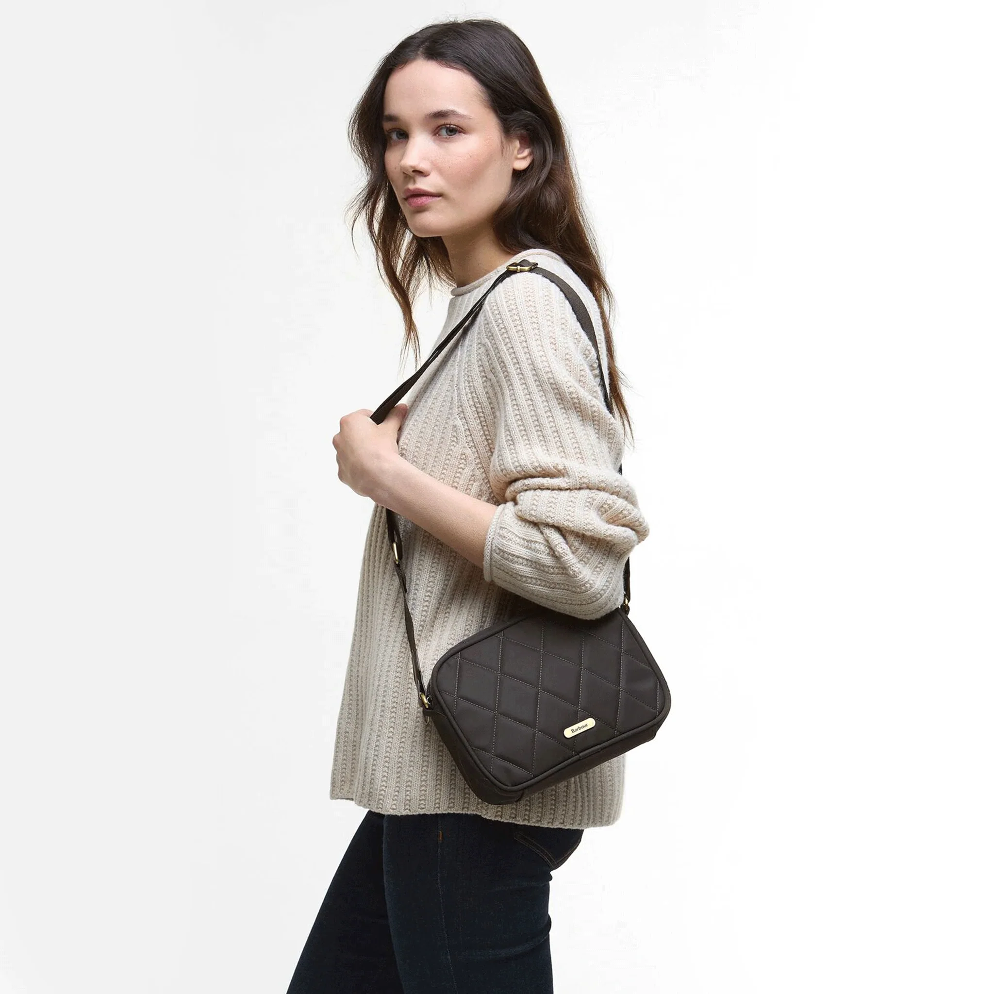 Barbour Quilted Crossbody Bag Olive - Image 2