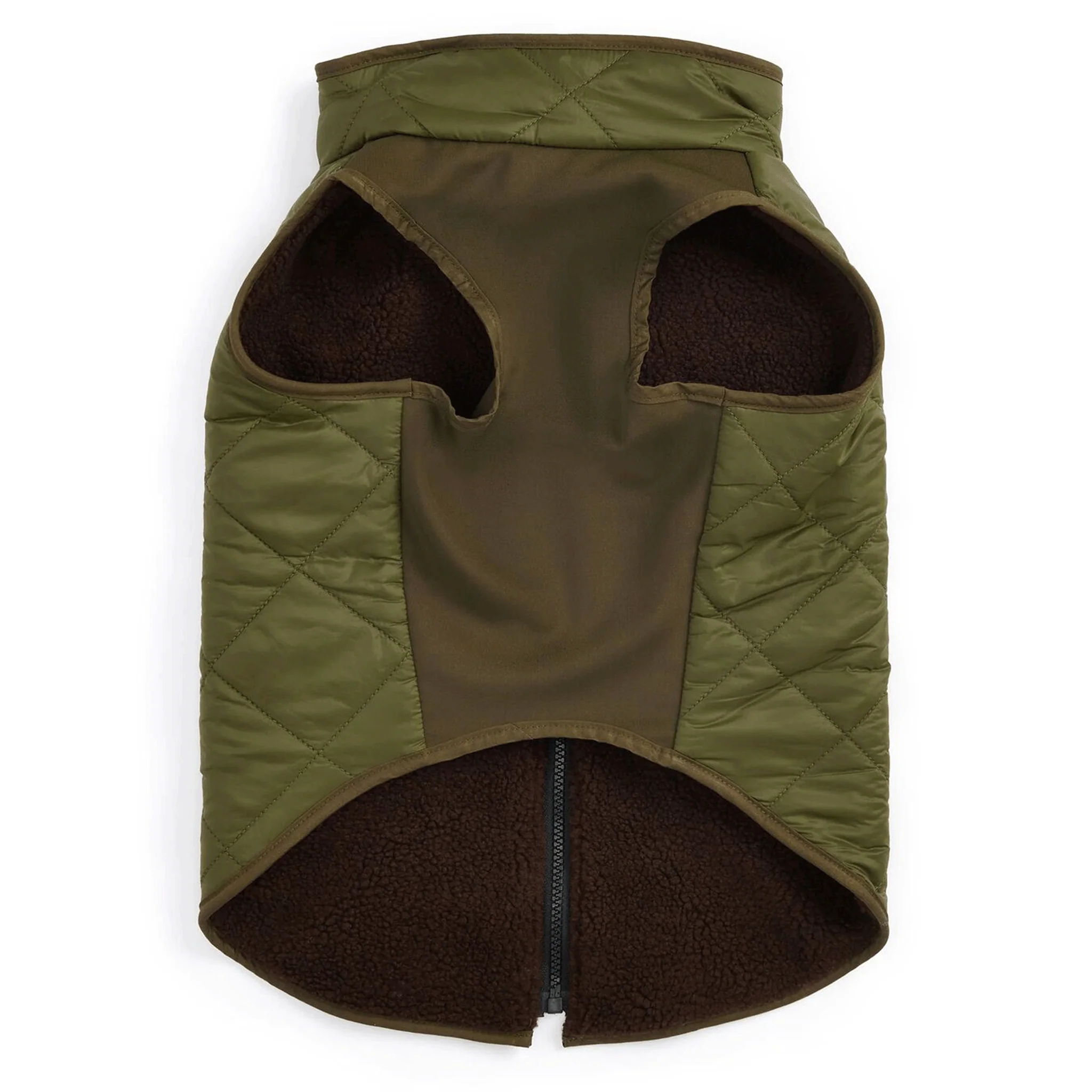 Barbour Reversible Quilted Dog Coat Olive-Brown - Image 2