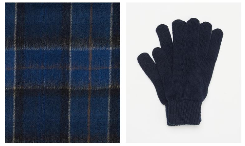 Barbour Scarf & Glove Gift Set Midnight Tartan - Image 4