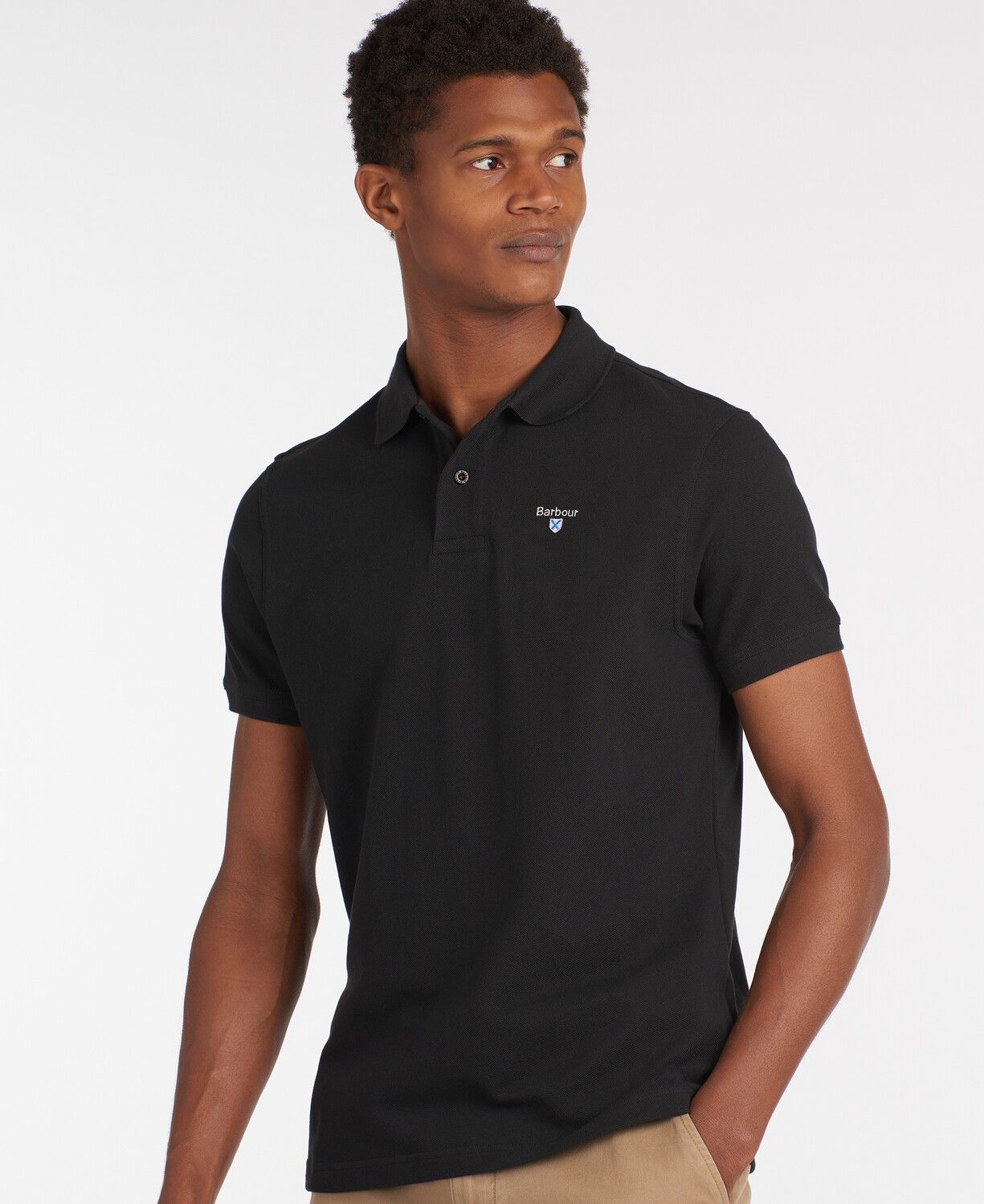 Barbour Sports Polo Shirt Black - Image 2