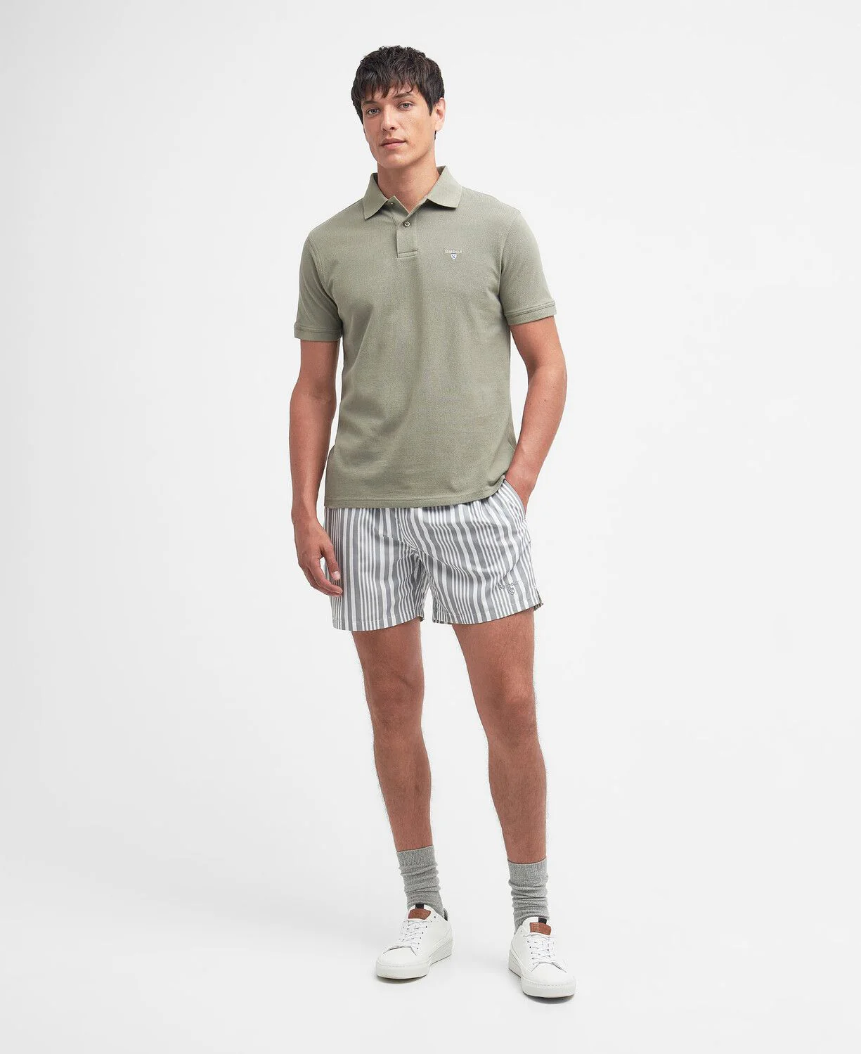 Barbour Sports Polo Shirt Dusty Green - Image 6