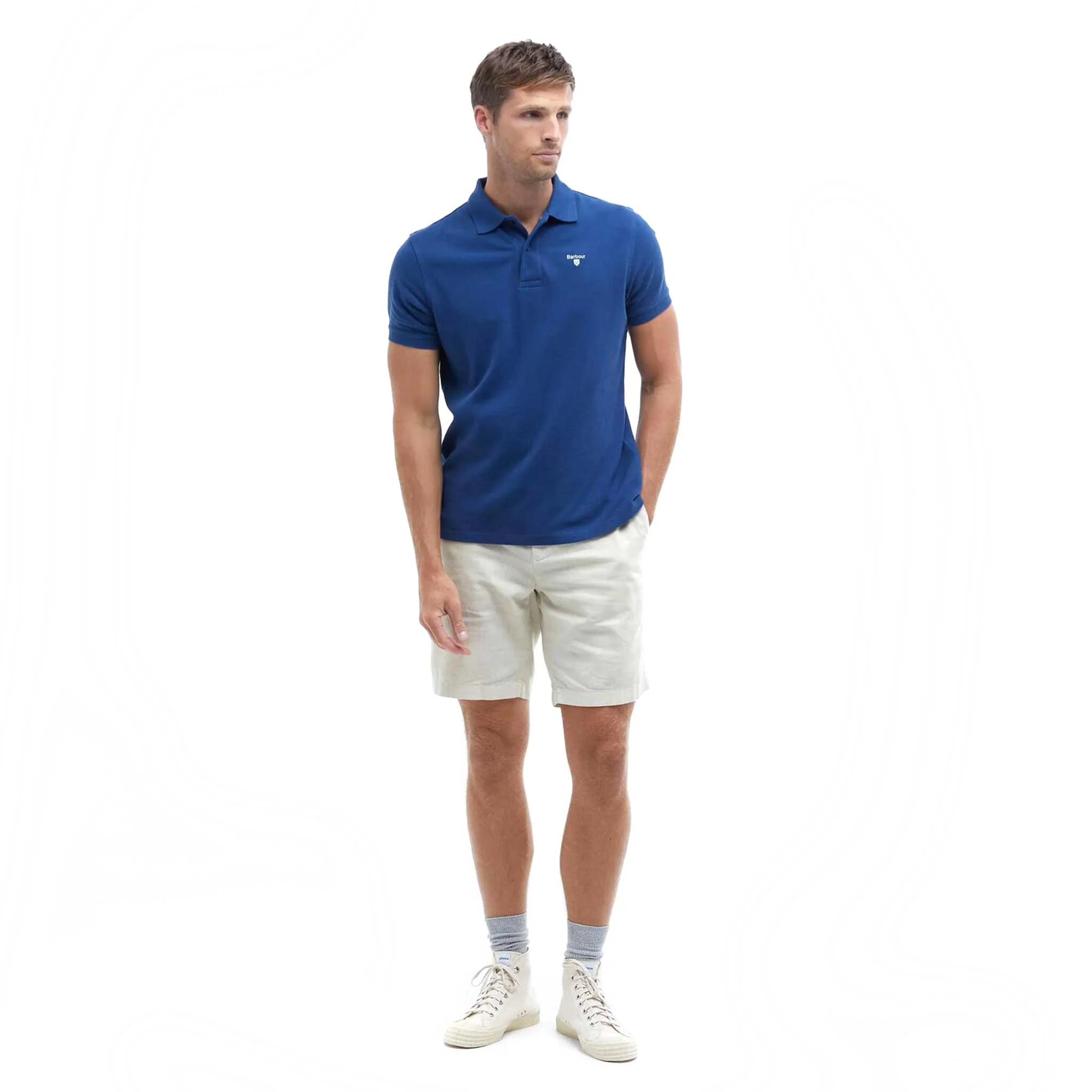 Barbour Sports Tailored Polo Shirt Deep Blue - Image 4