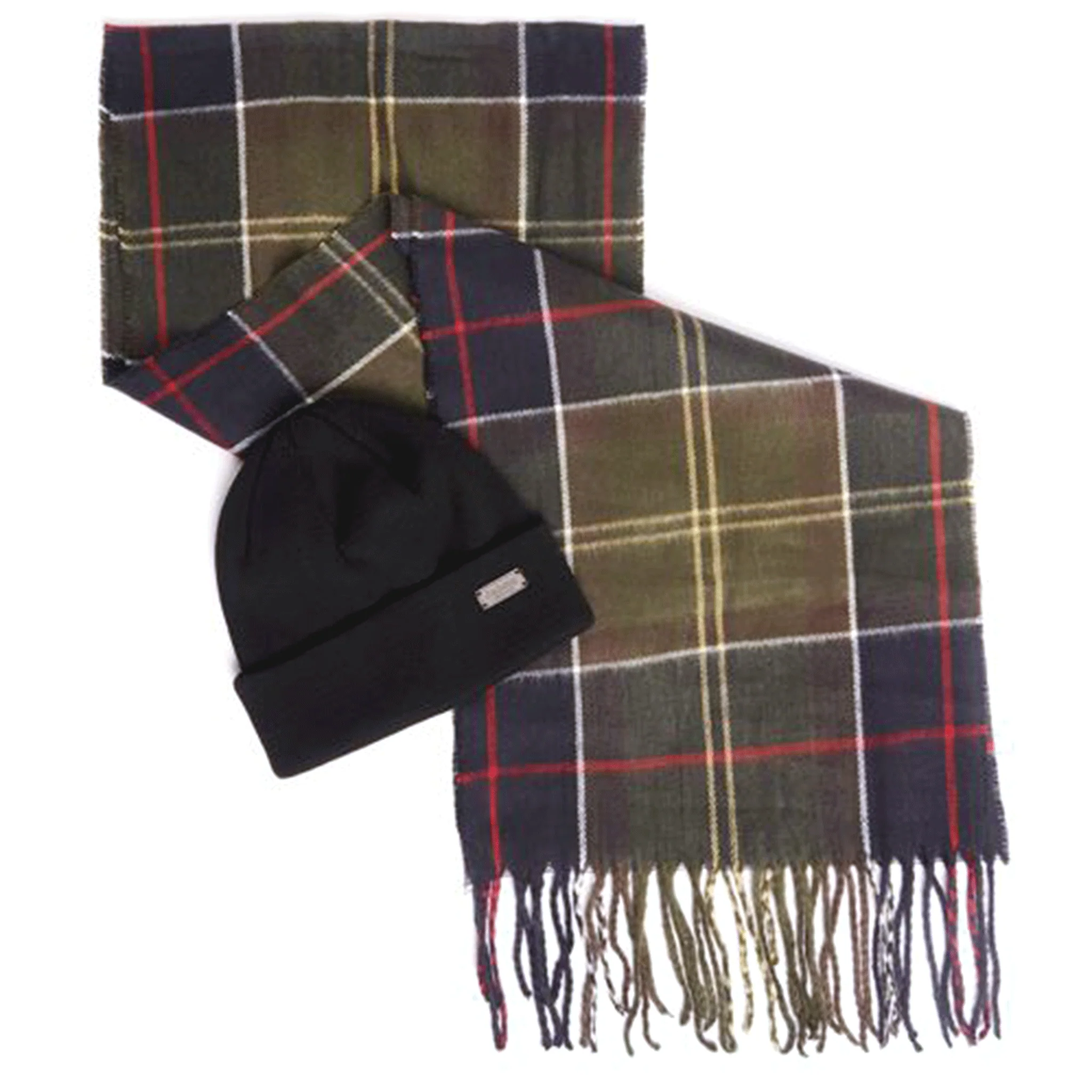 Barbour Swinton Beanie & Galingale Scarf Gift Set Classic Tartan - Image 4