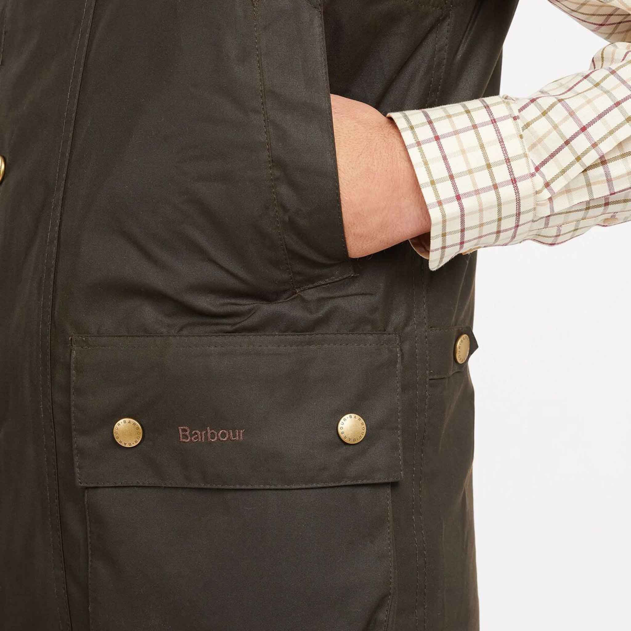 Barbour Westmorland Wax Gilet Olive - Image 3