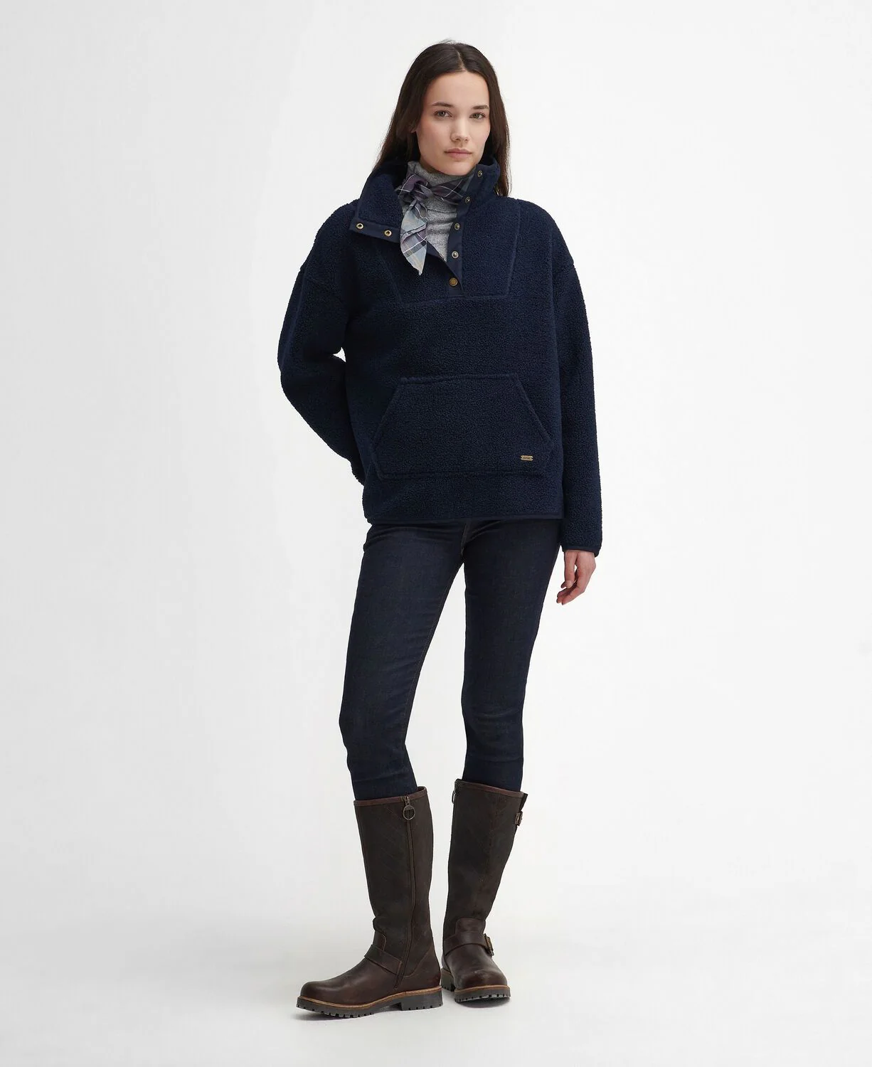 Barbour Woodside Ladies Fleece Classic Navy - Image 5