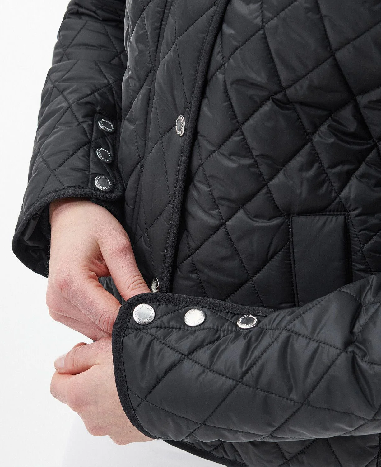 Barbour Yarrow Ladies Quilted Jacket Black-Rose Garden Floral - Image 3