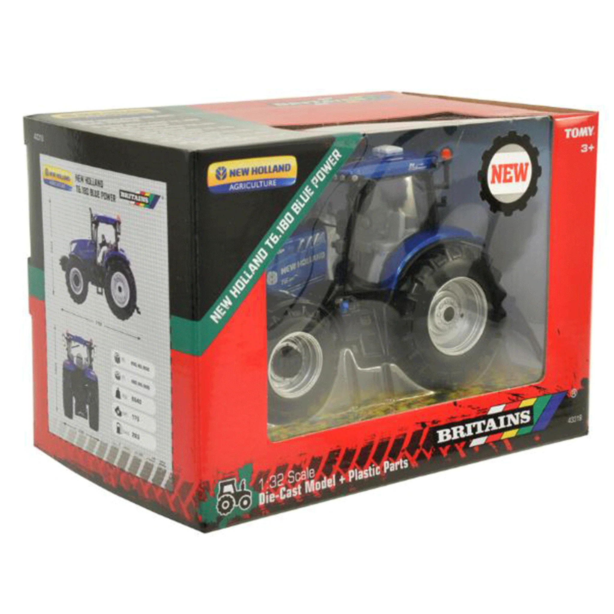 Britains New Holland T6.180 Blue Power Tractor 1:32 Scale - Image 5