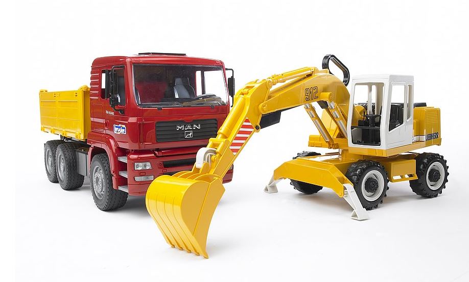 Bruder MAN TGA Construction Truck with Liebherr Excavator 1:16 Scale - Image 2