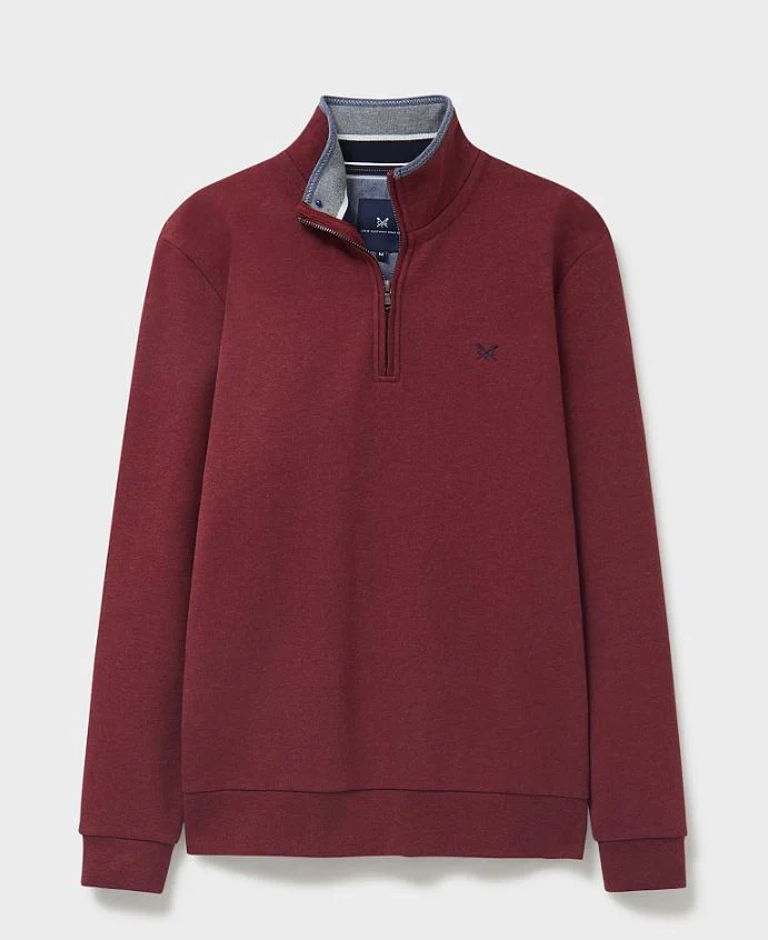 Crew Classic Half Zip Sweatshirt Cordovan Marl - Image 4