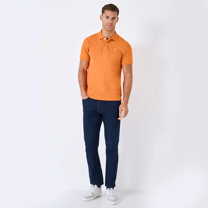 Crew Classic Pique Polo Shirt Coral Rose - Image 4