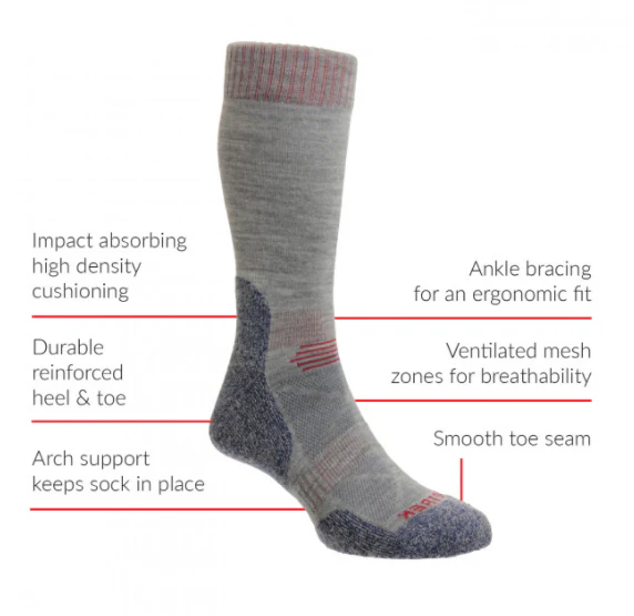HJ Hall ProTrek Adventure Trek Socks Grey-Blue Marl - Image 2