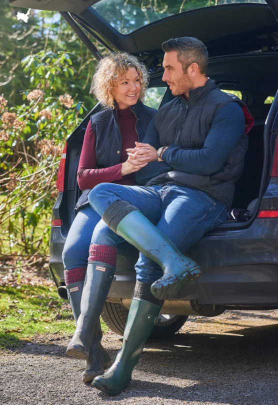 HJ Hall Wellington Boot Sock Red - Image 2