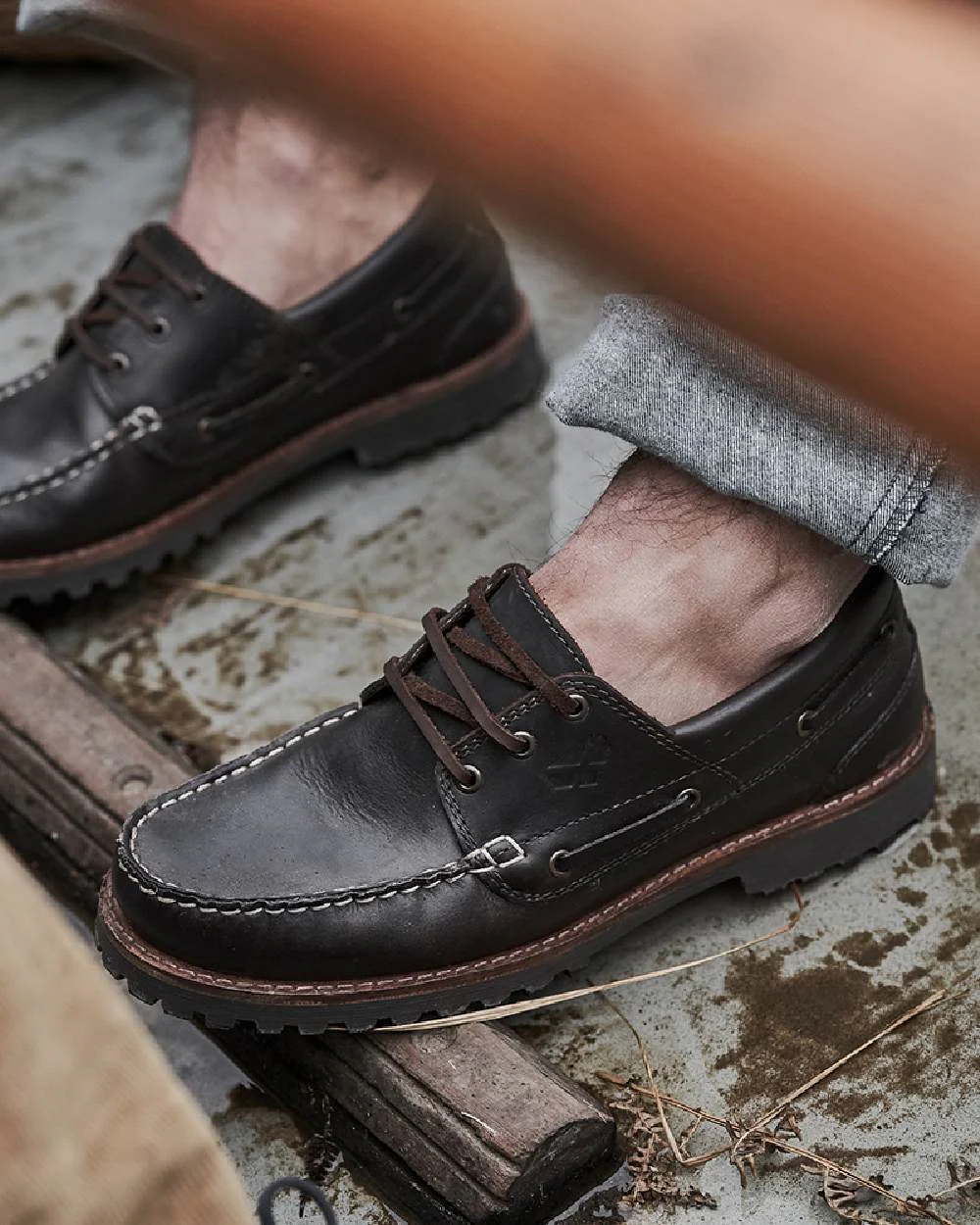 Hoggs Kintyre Rugged Moccasin Boat Shoe Chestnut - Image 2