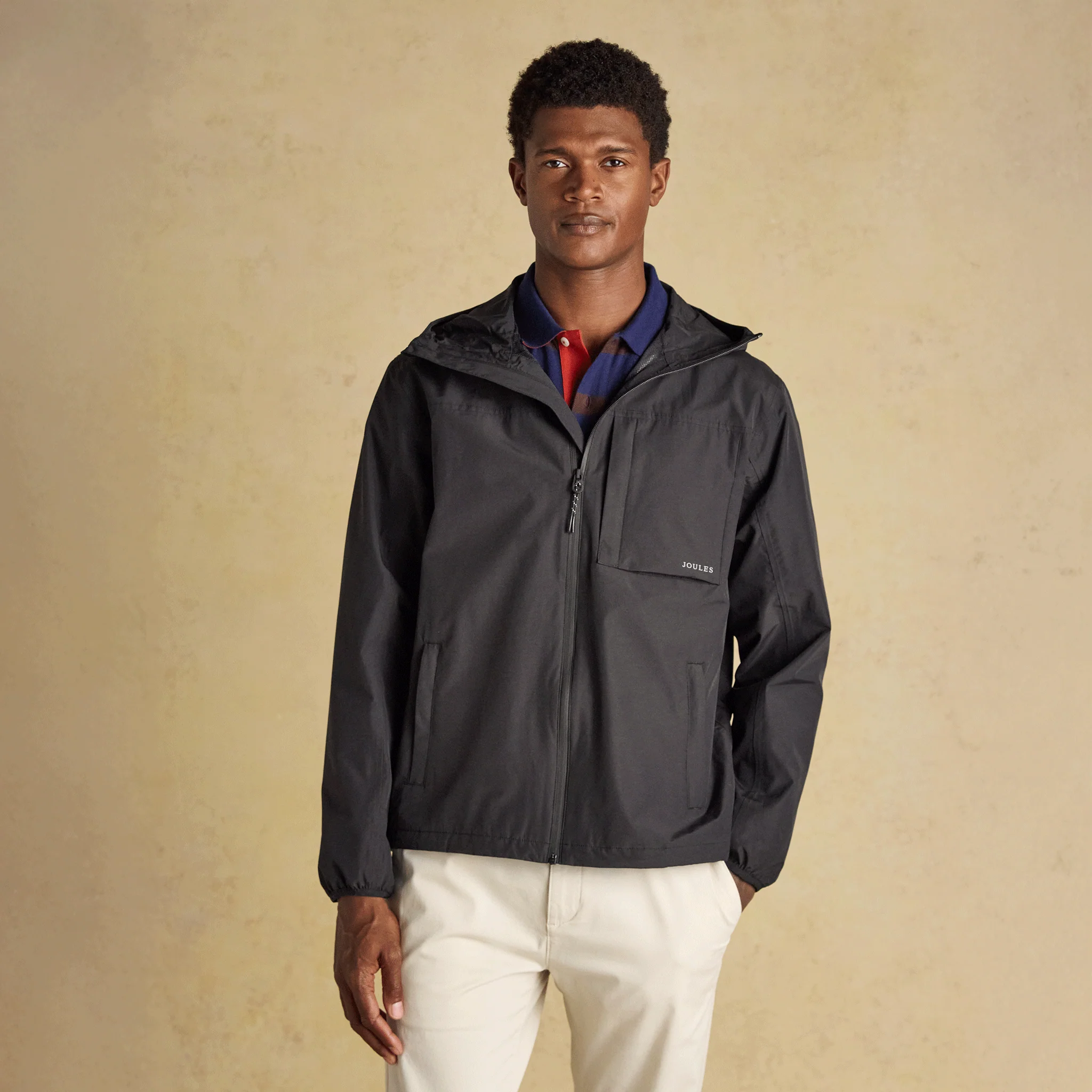 Joules Ayston Lightweight Waterproof Coat Black - Image 2