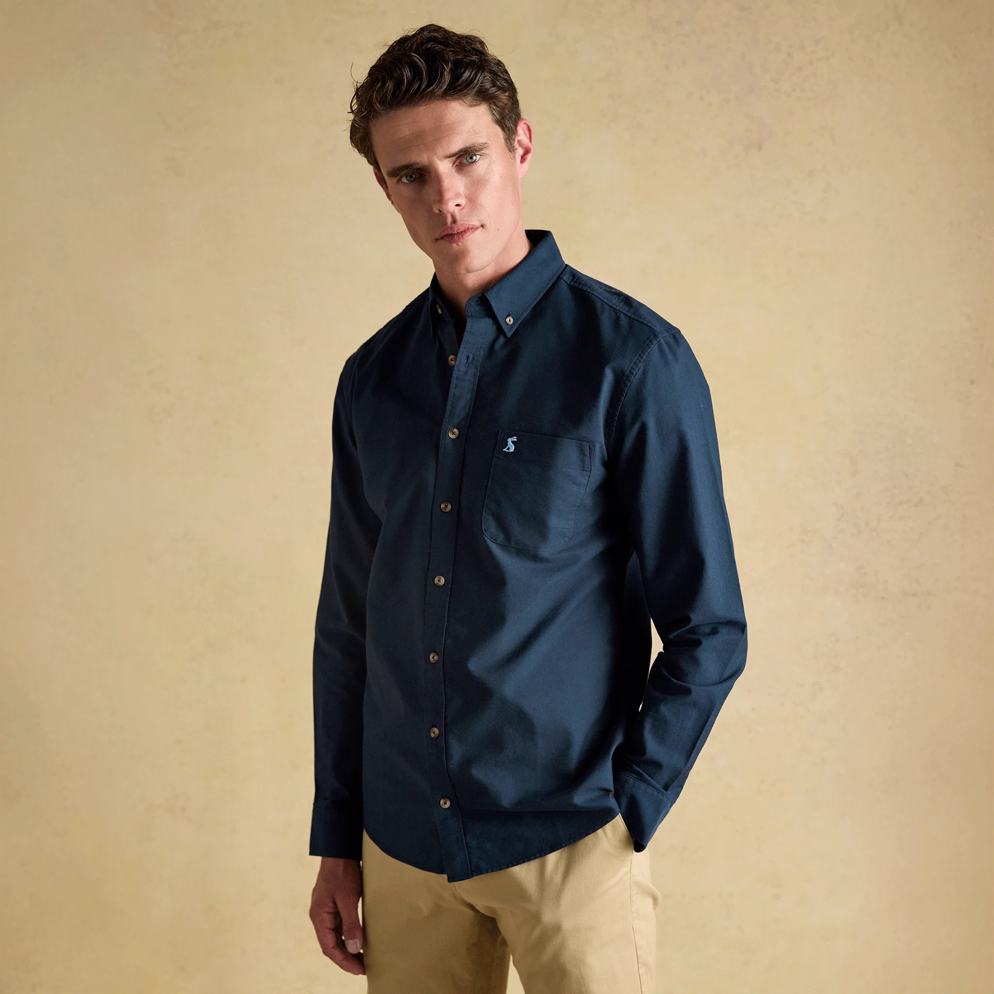 Joules Classic Fit Oxford Shirt in Navy - Image 2