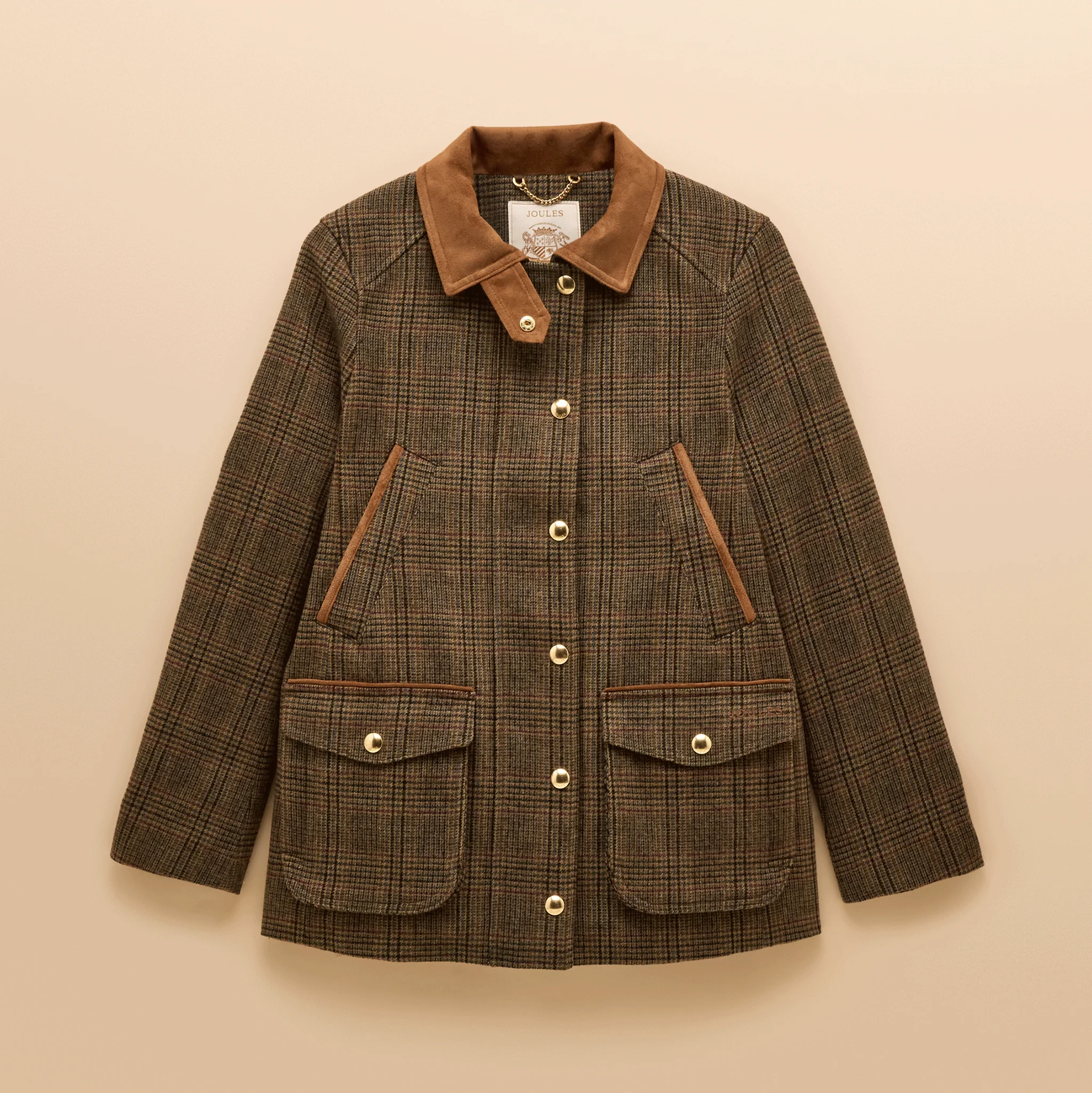 Joules Contemporary Fieldcoat Brown Check-Roston Tweed