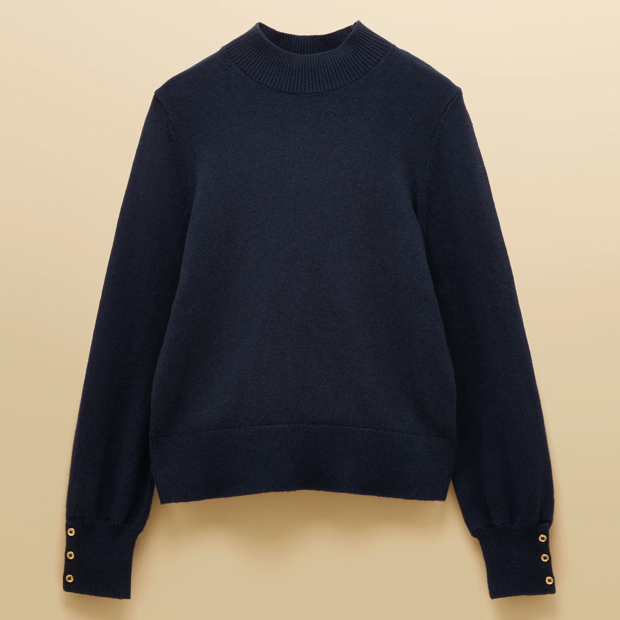Joules Enid Cotton-Rich High Neck Jumper Navy