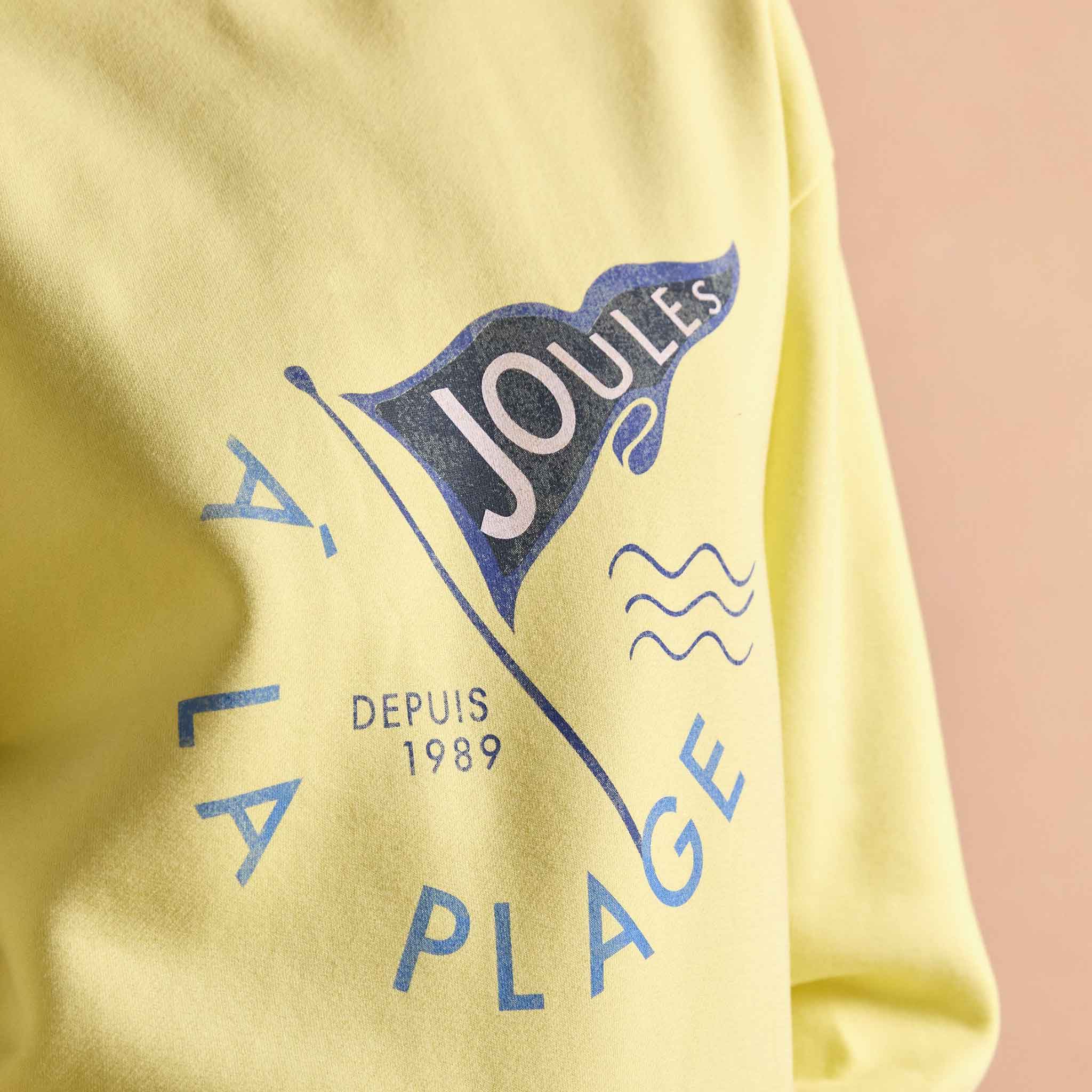 Joules Graphic Cotton Rich Crew Neck Sweatshirt Yellow - Image 4