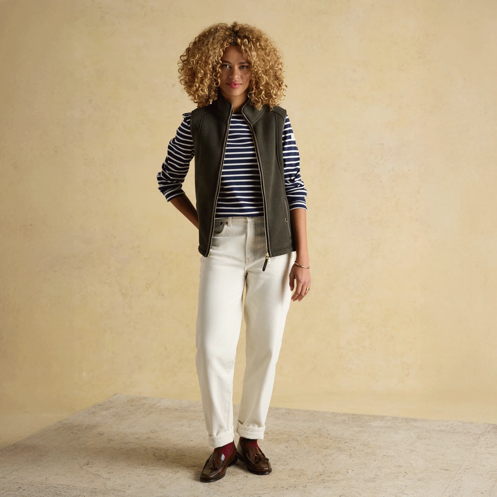 Joules Harbour Boat Neck Long Sleeve Striped Breton Top Navy & White - Image 6