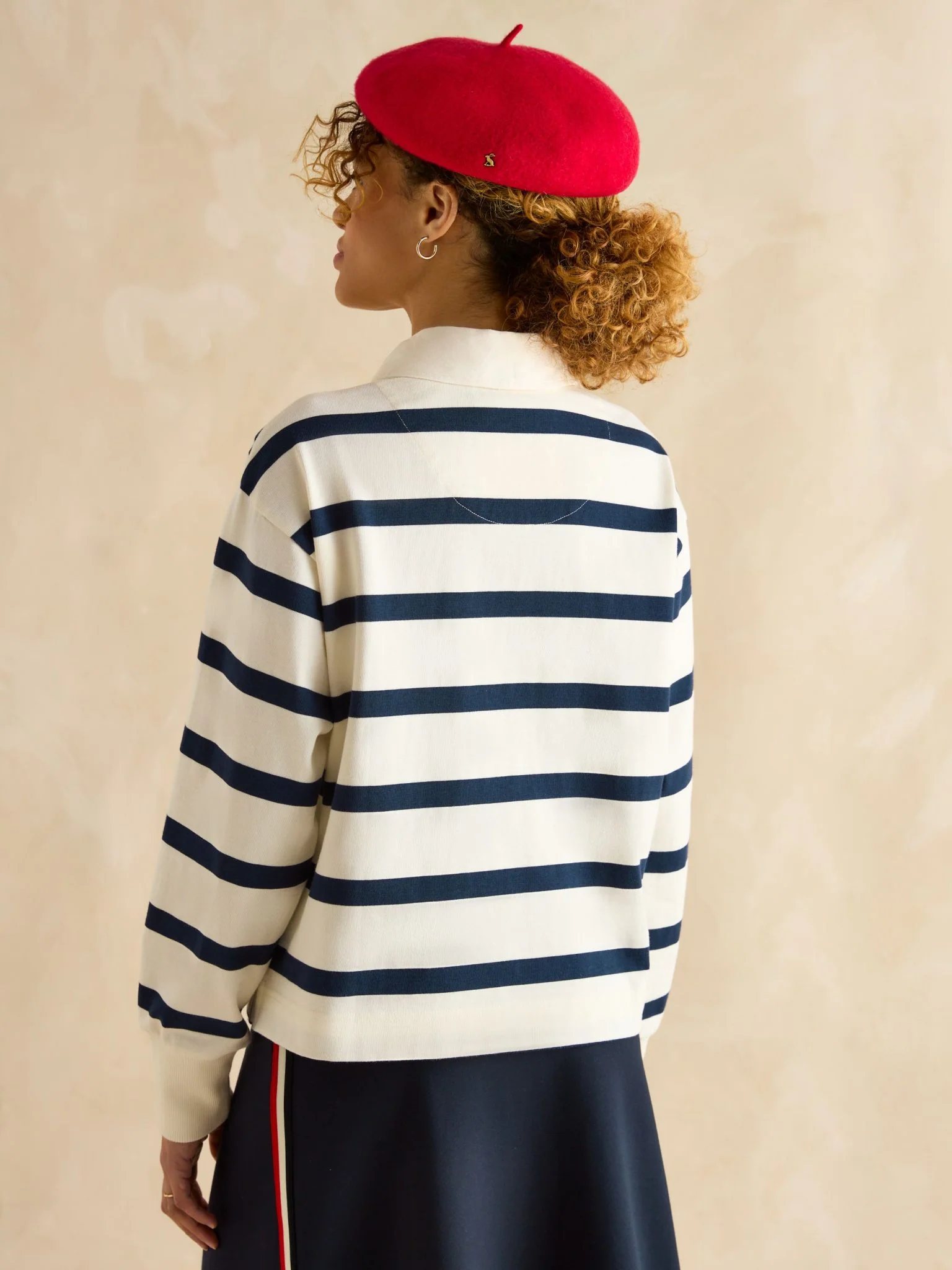 Joules Lara Navy Boxy Fit Rugby Shirt - Image 4