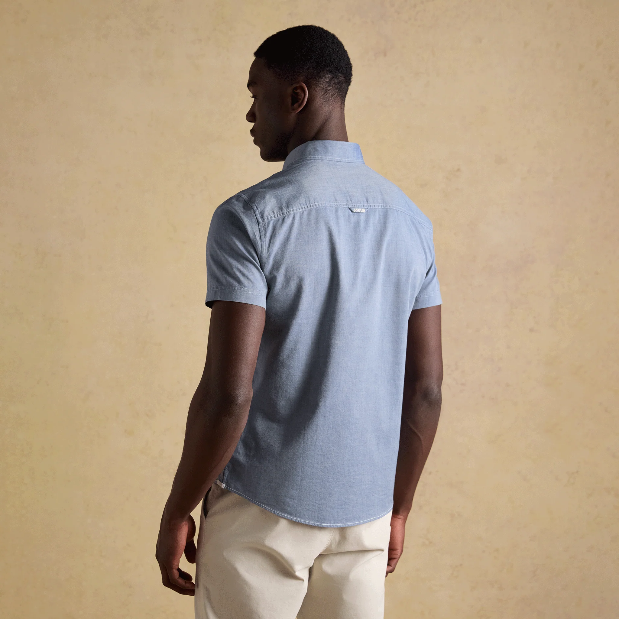 Joules Oxford Short Sleeve Shirt Chambray Blue - Image 3