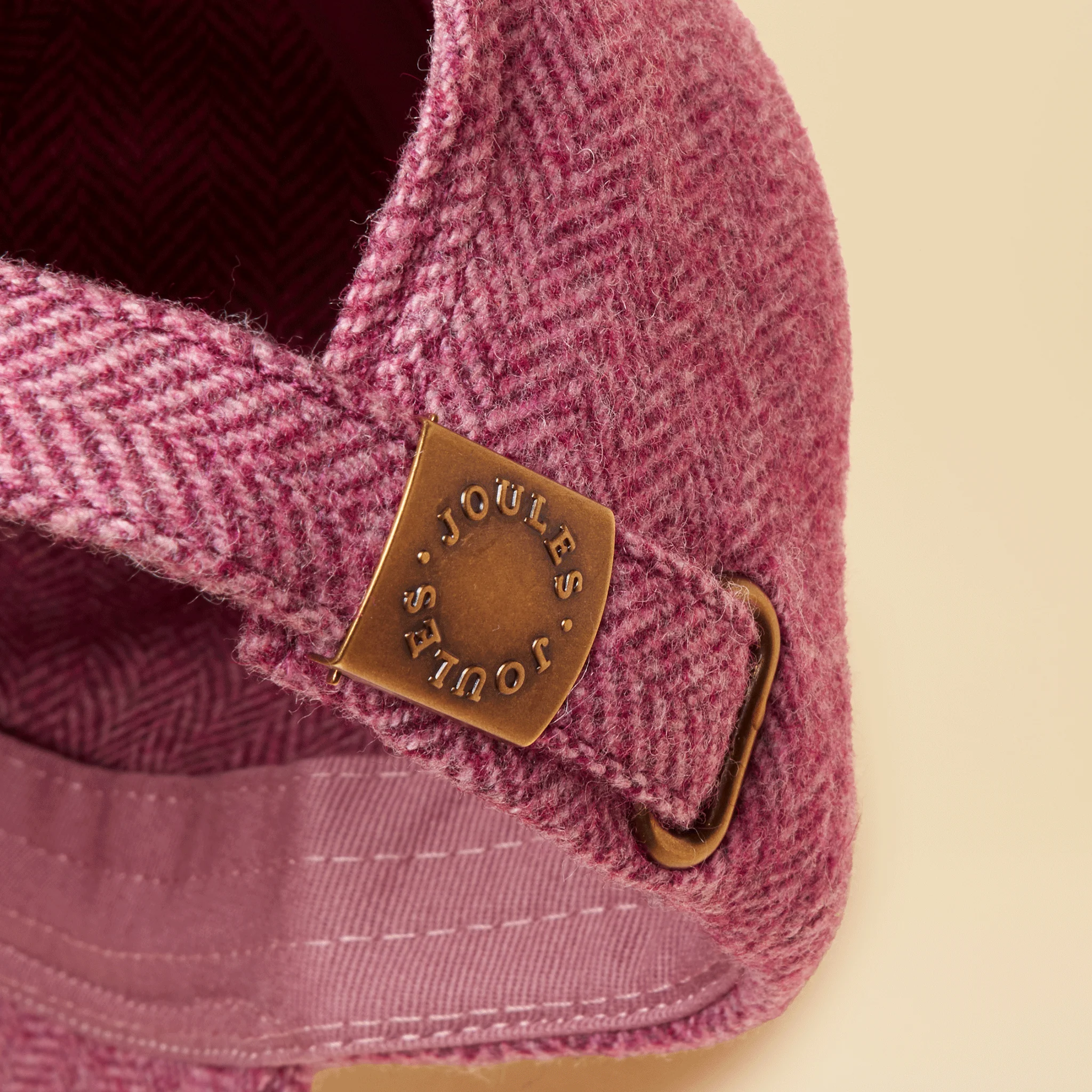 Joules Perry Unisex Plum Purple Tweed Baseball Cap - Image 4