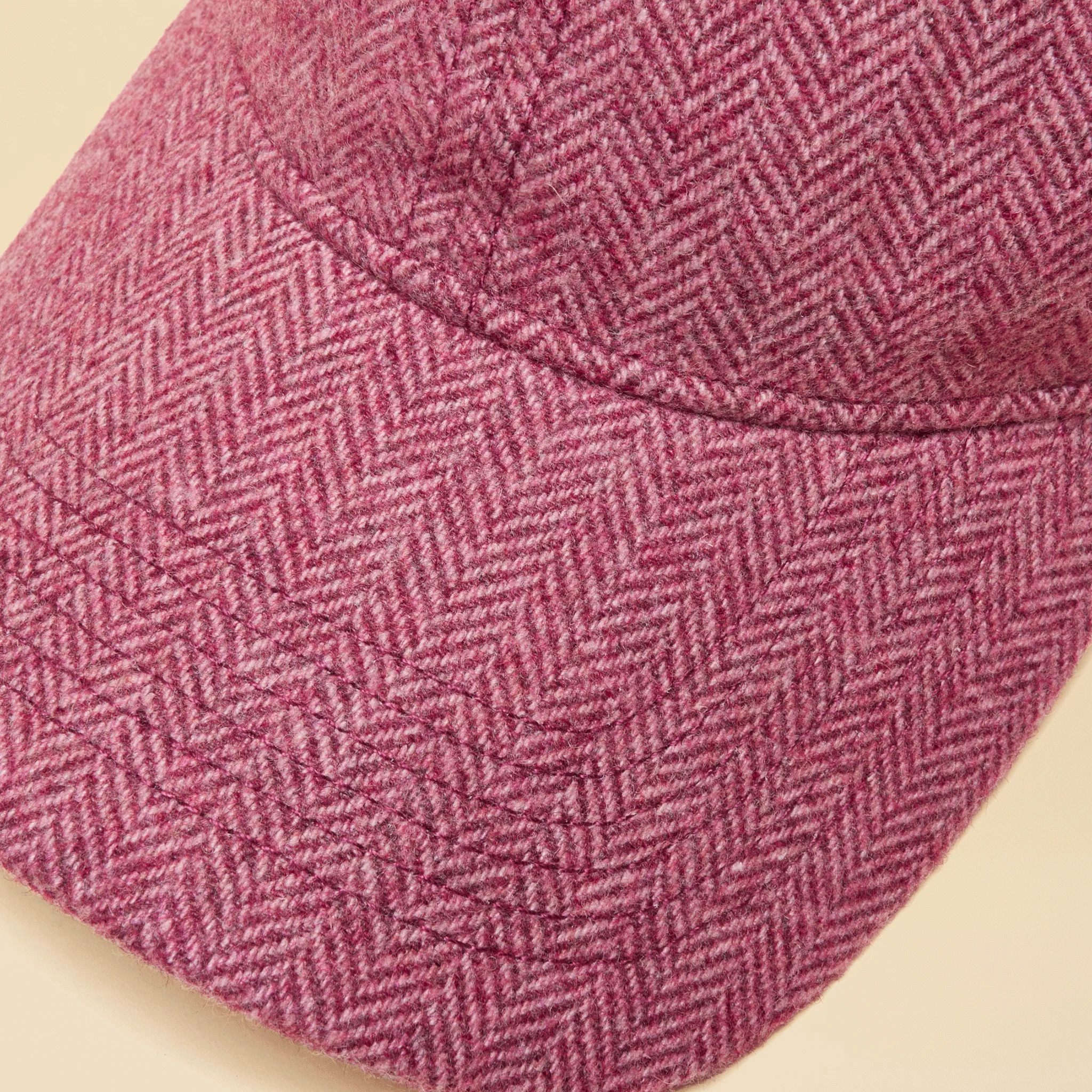 Joules Perry Unisex Plum Purple Tweed Baseball Cap - Image 5