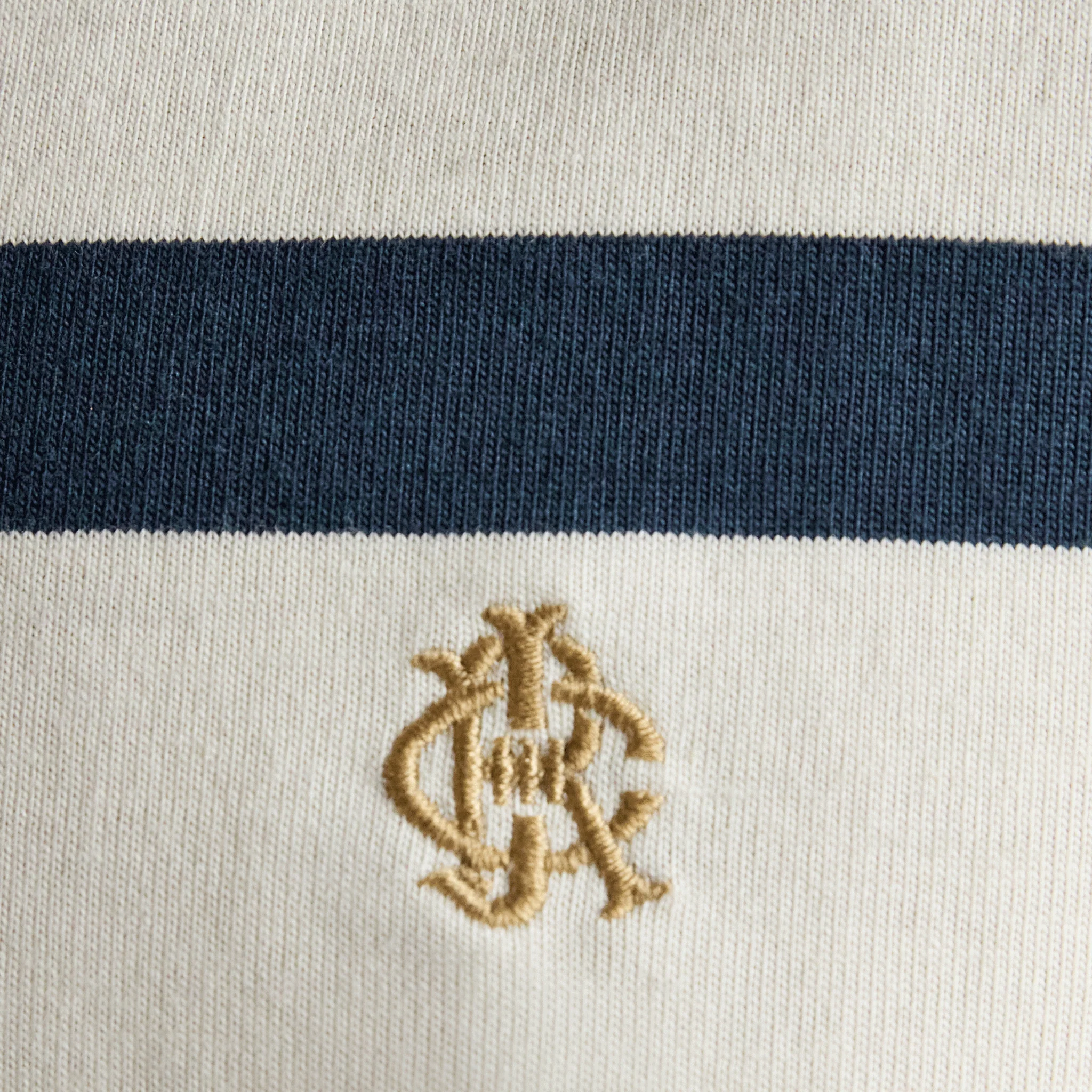 Joules Rugby Club Stripe Crew Neck T-Shirt in Navy & White - Image 4